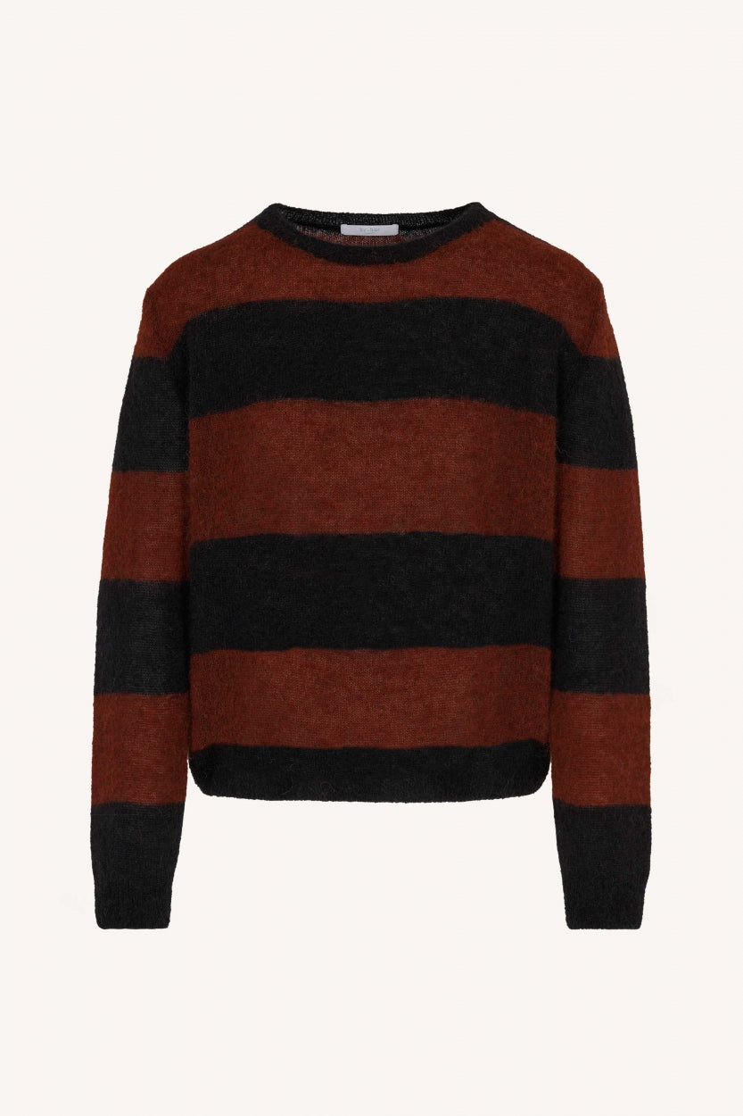 gwen stripe pullover | rustic brown