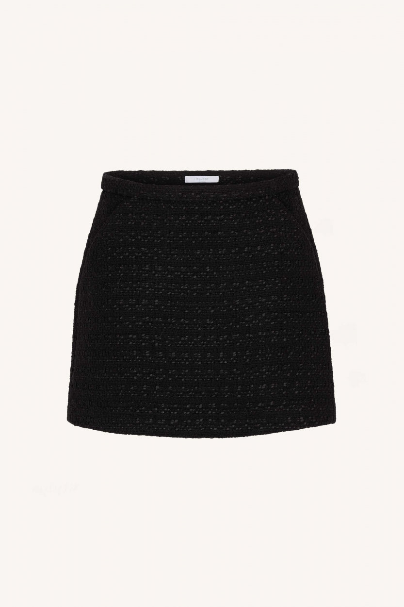 neve tweed skirt | black