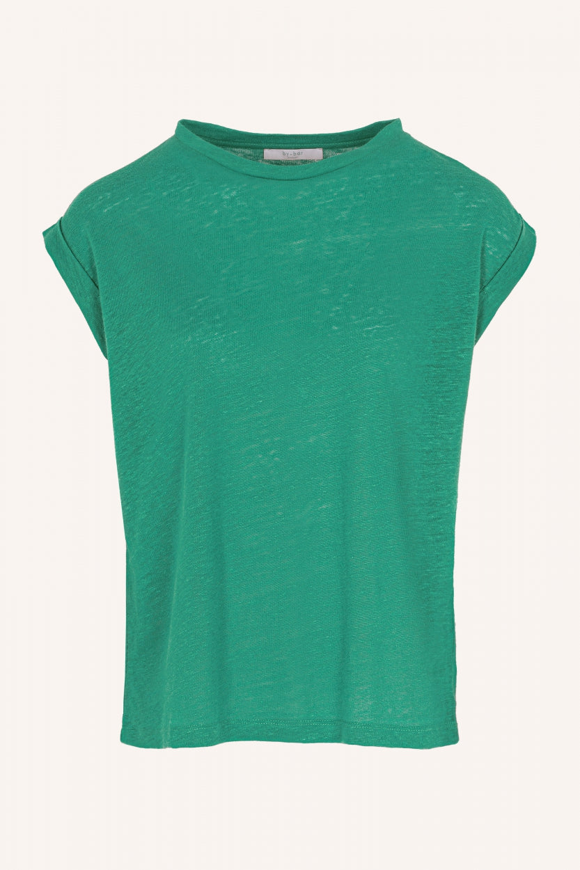 thelma linen top | spring green