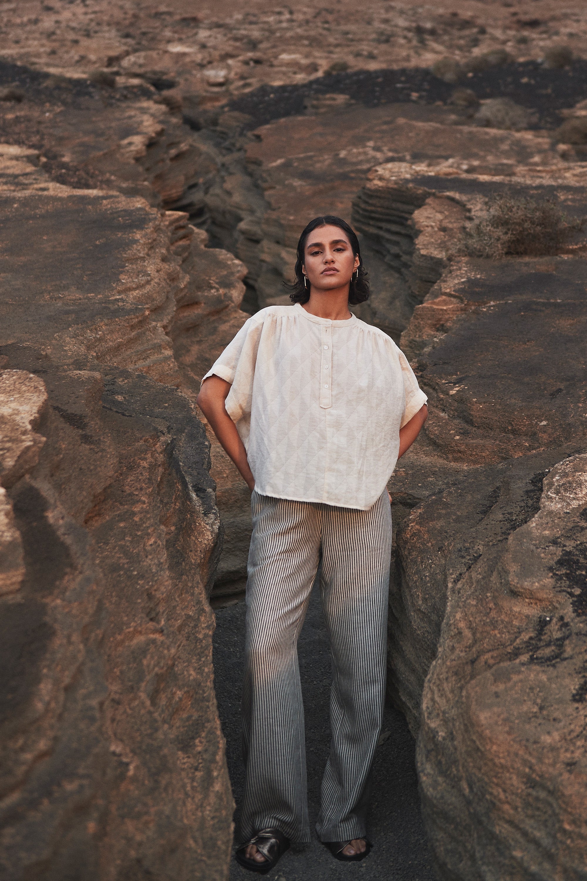 axel geo blouse | chalk