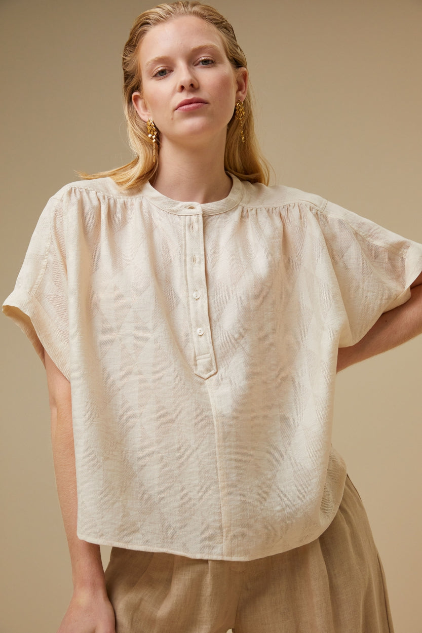 axel geo blouse | chalk