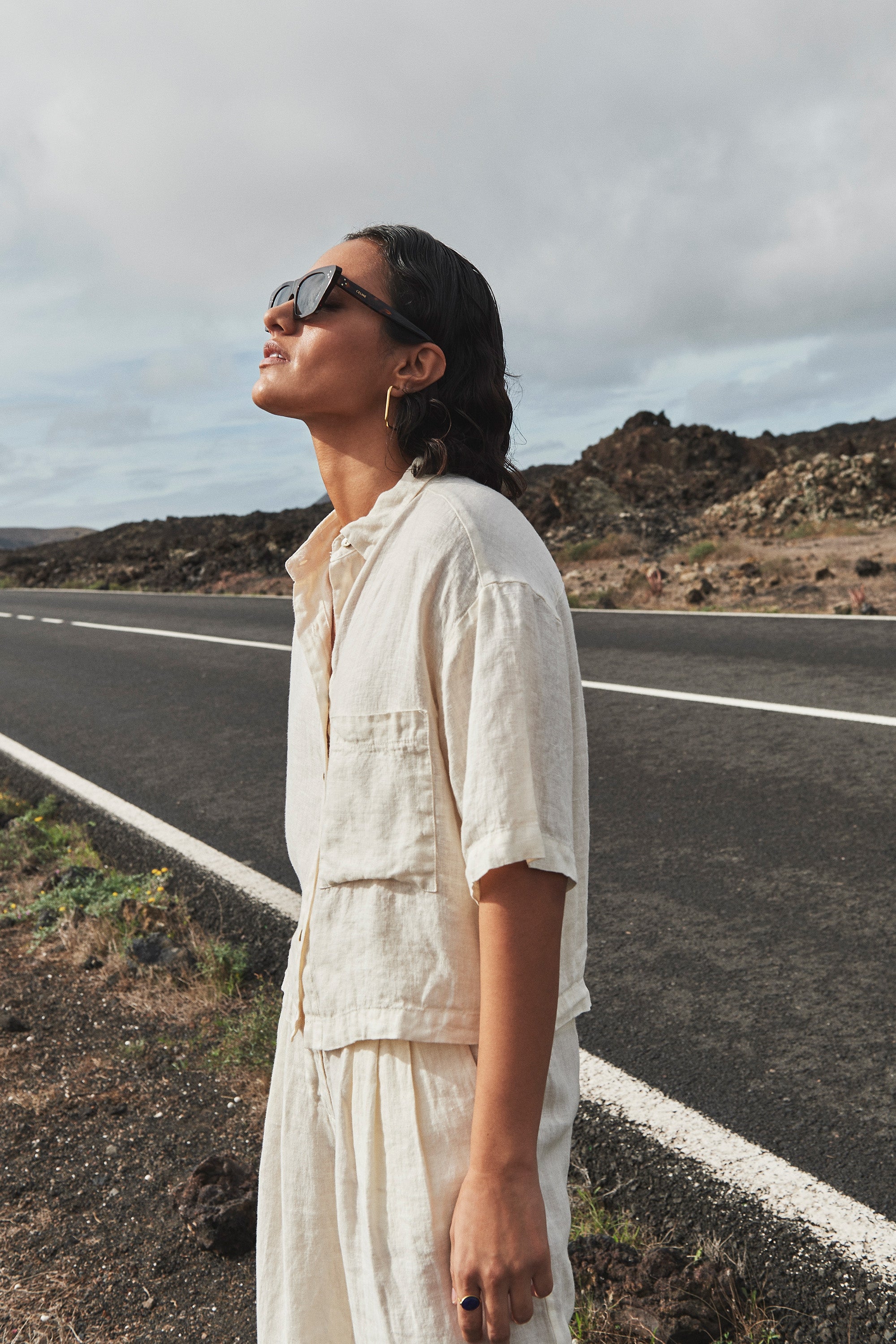 cris linen blouse | cream