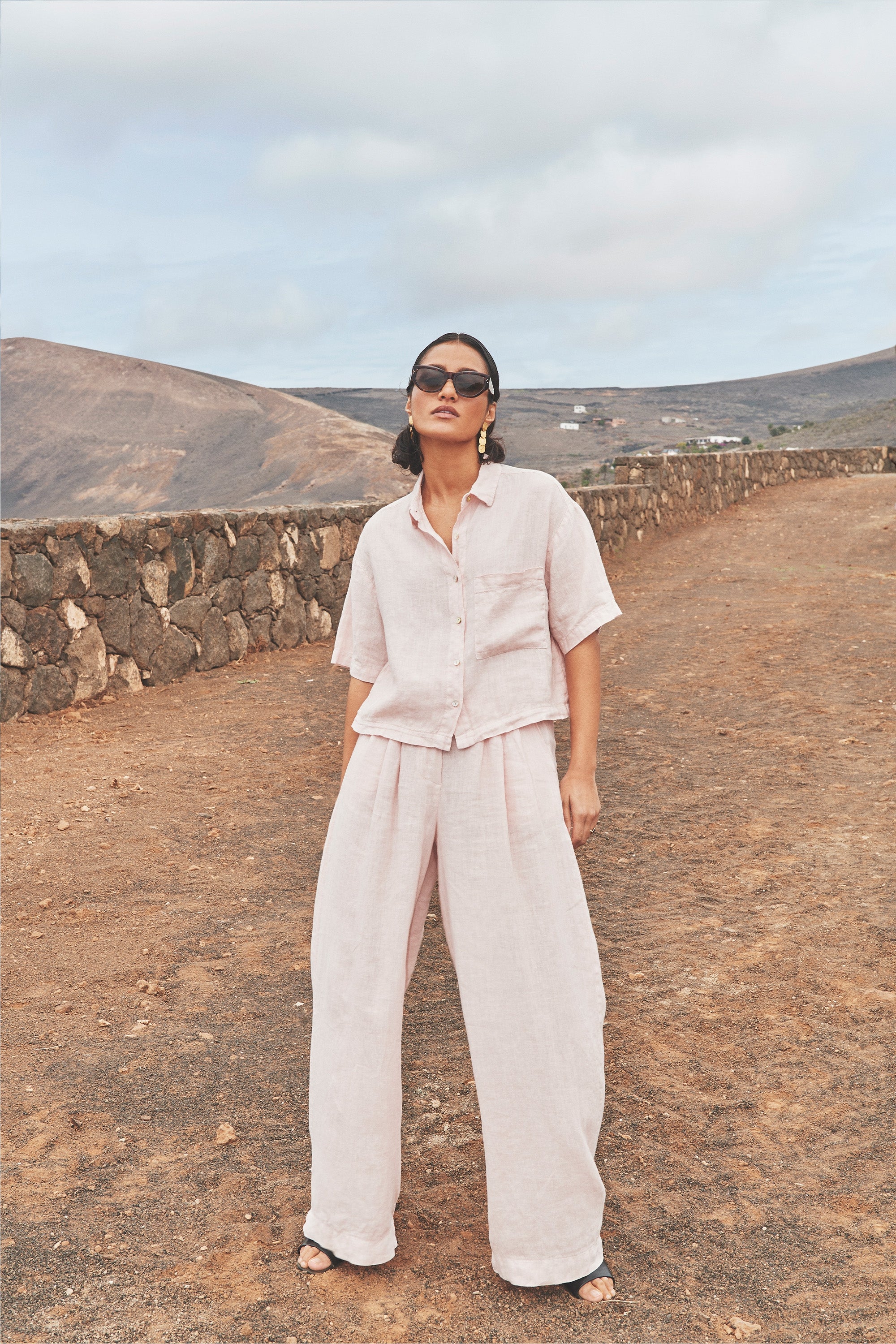 cris linen blouse | cipria pink