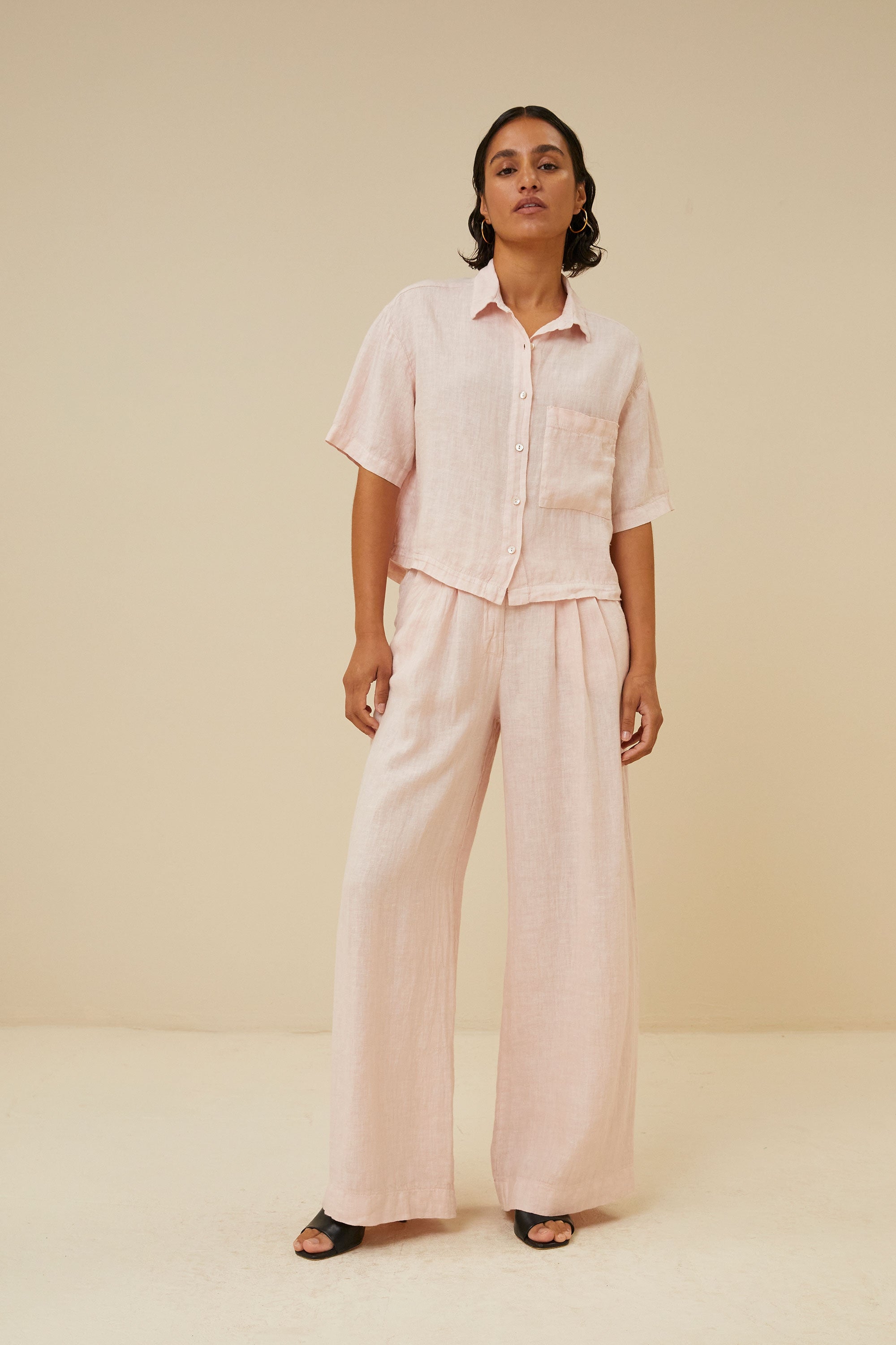 cris linen blouse | cipria pink