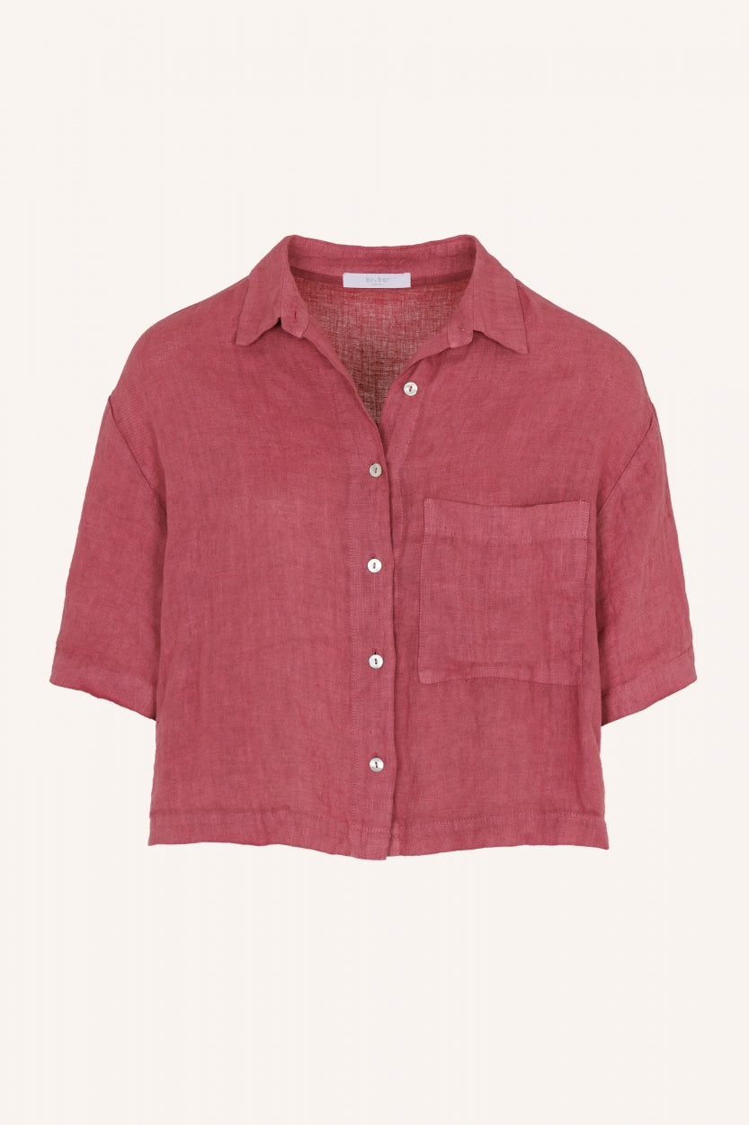 cris linen blouse | raspberry