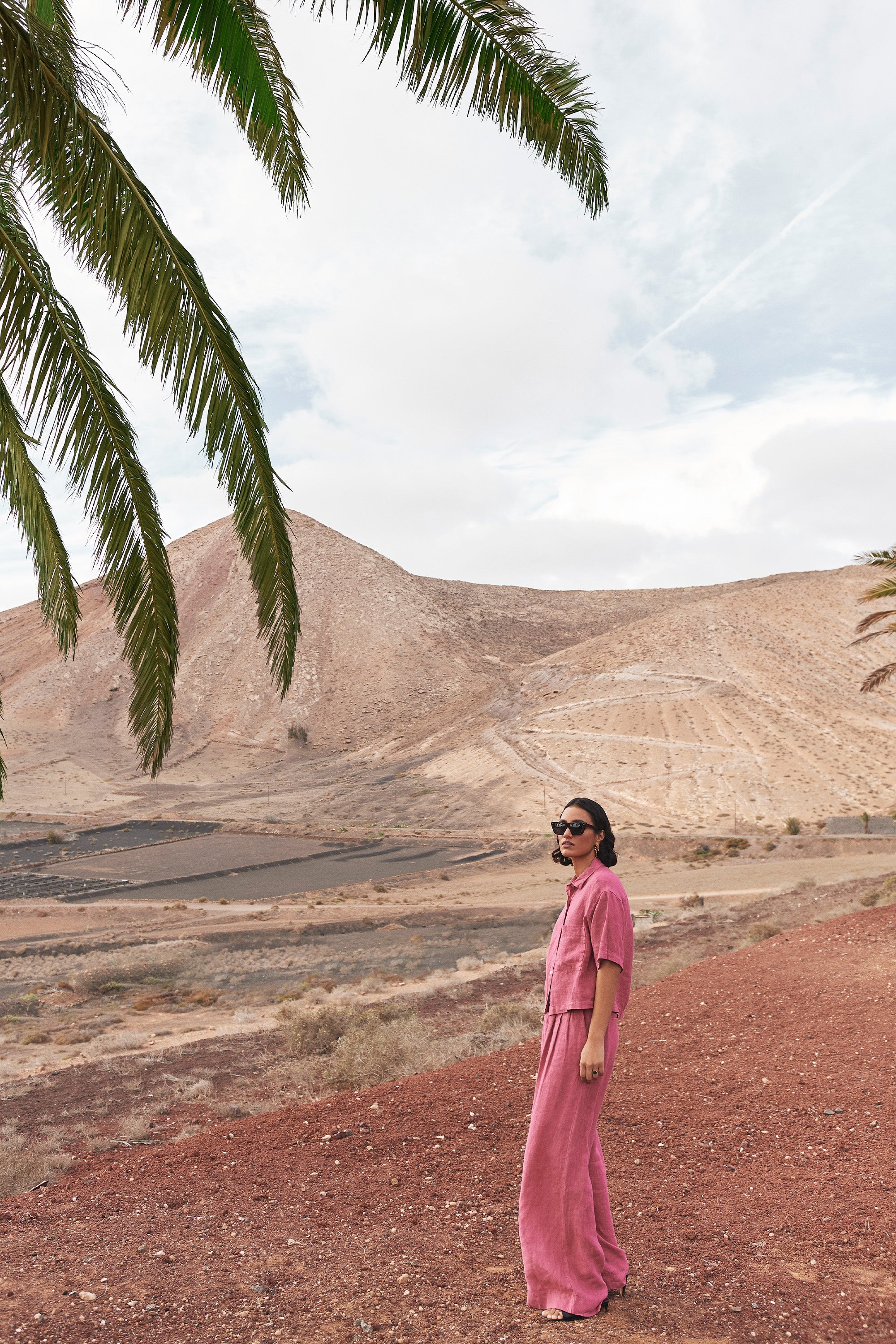 cris linen blouse | raspberry