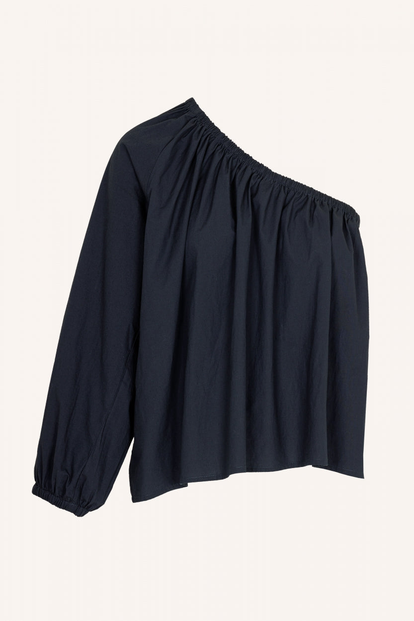 stella poplin blouse | midnight