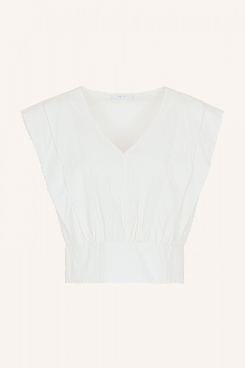 cathy poplin blouse | white