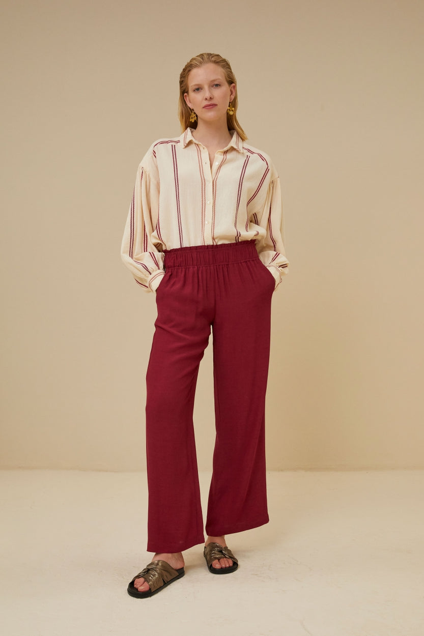 sarah short athia blouse | grenache