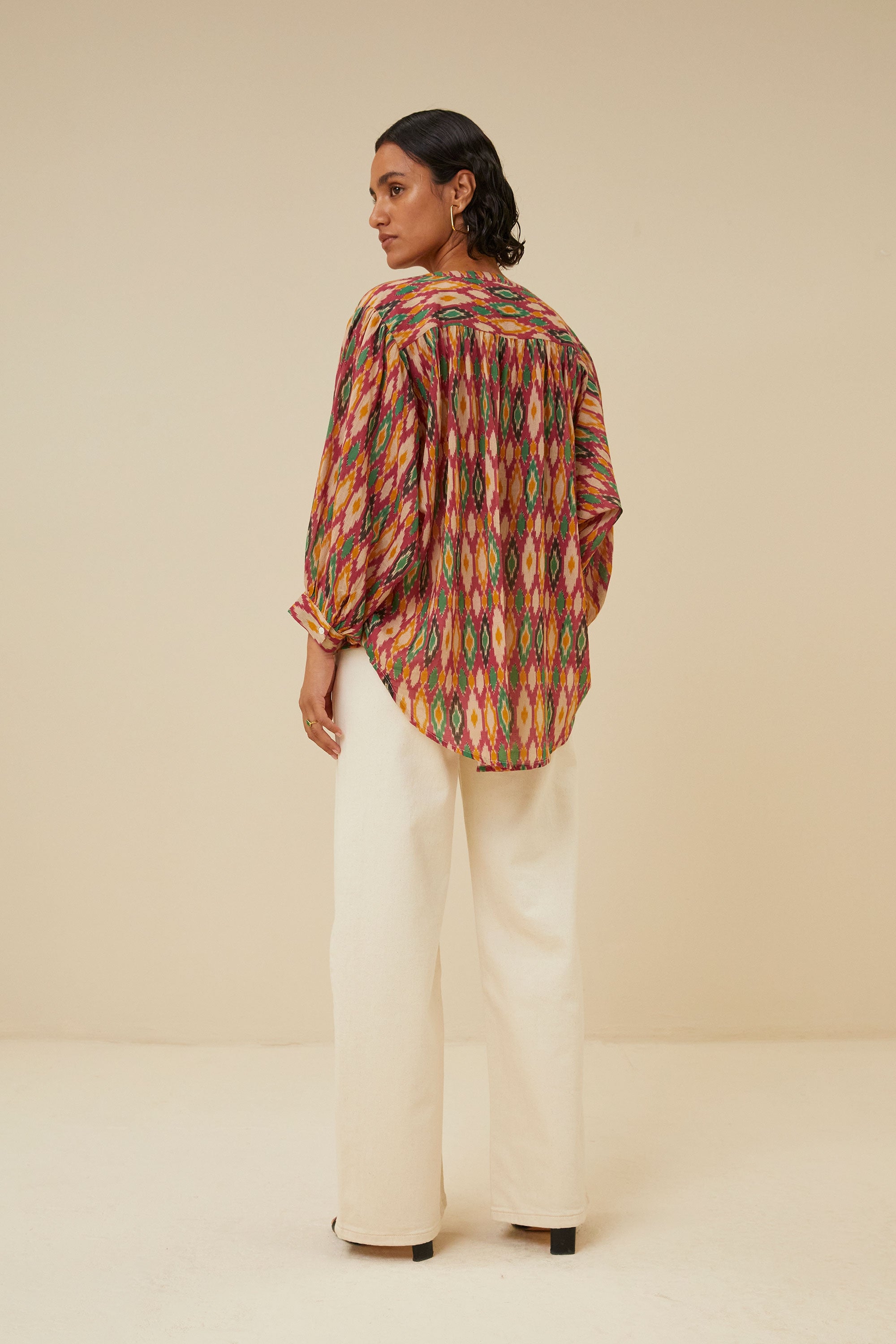 lucy summer ikat blouse | summer ikat print