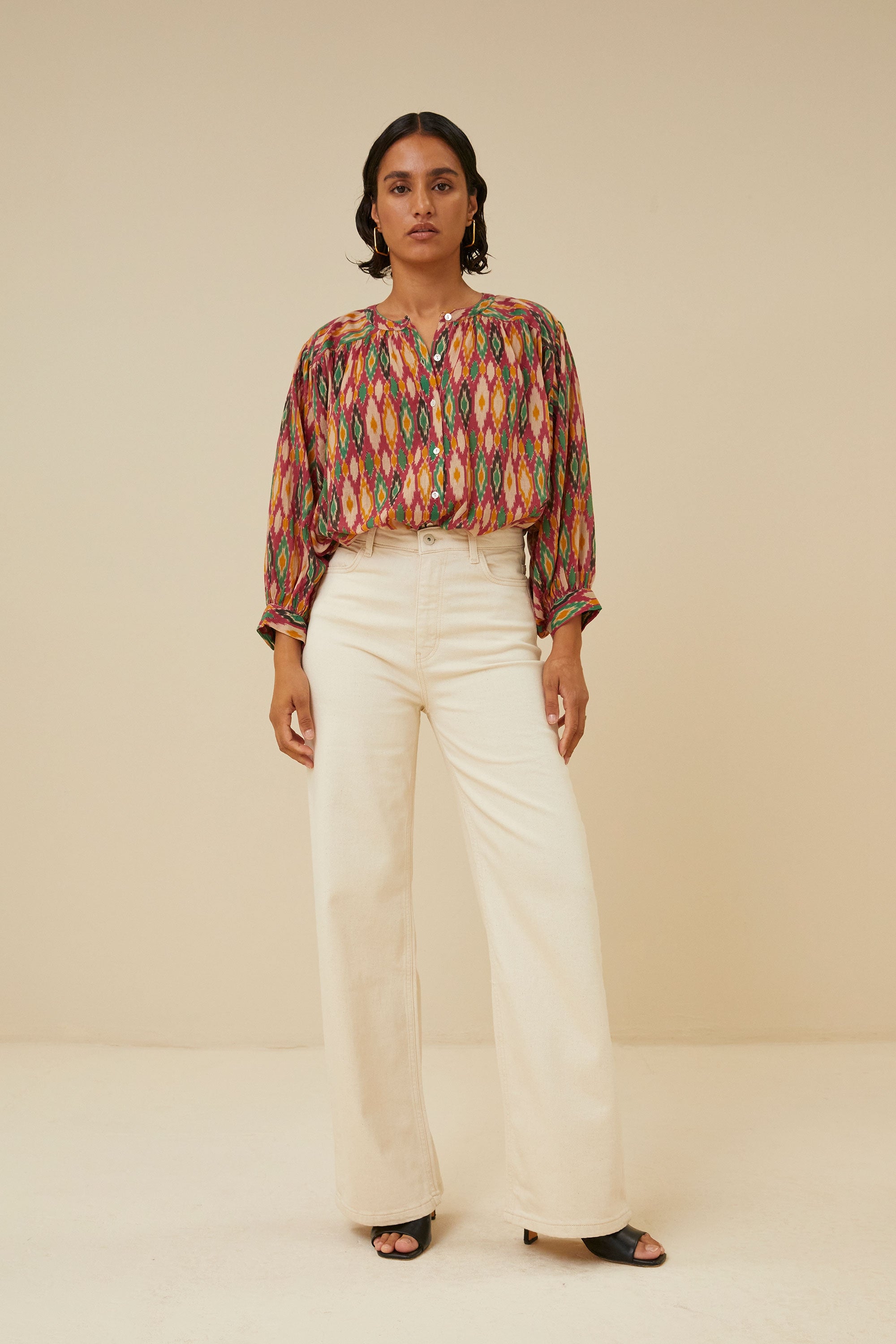 lucy summer ikat blouse | summer ikat print