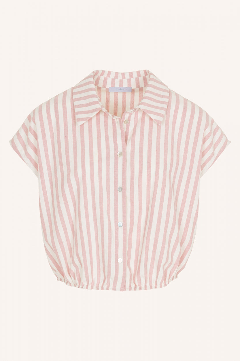 blusa bieke lino rayas | chicle