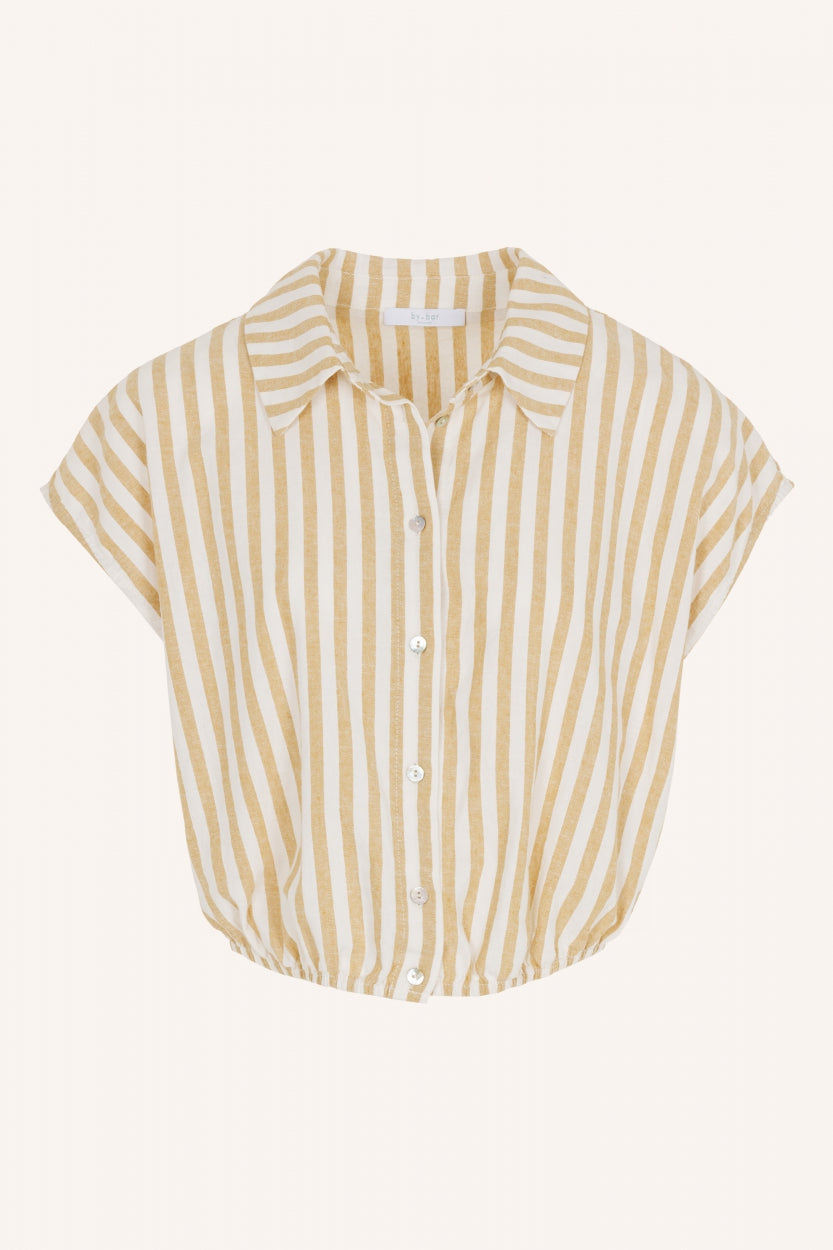 blusa bieke lino rayas | ocre