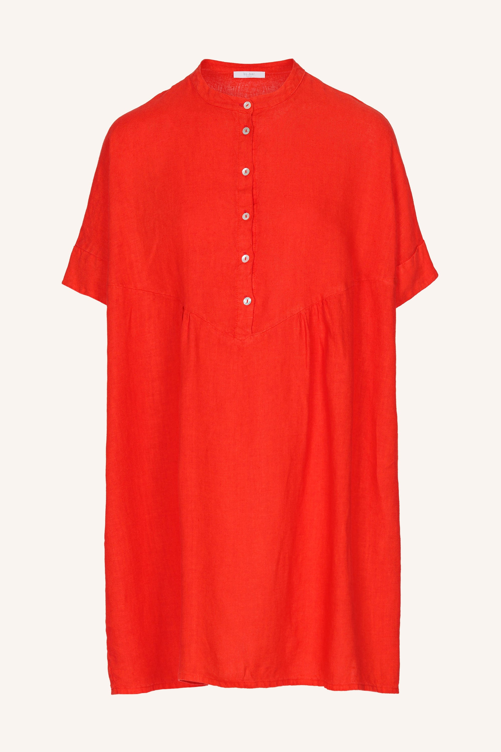 tais linen dress | poppy red