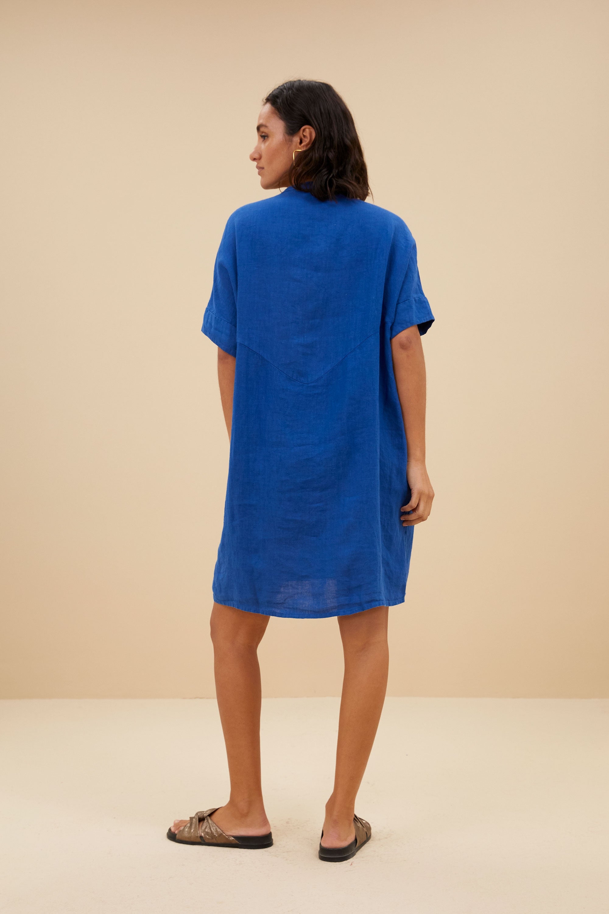 tais linen dress | kingsblue