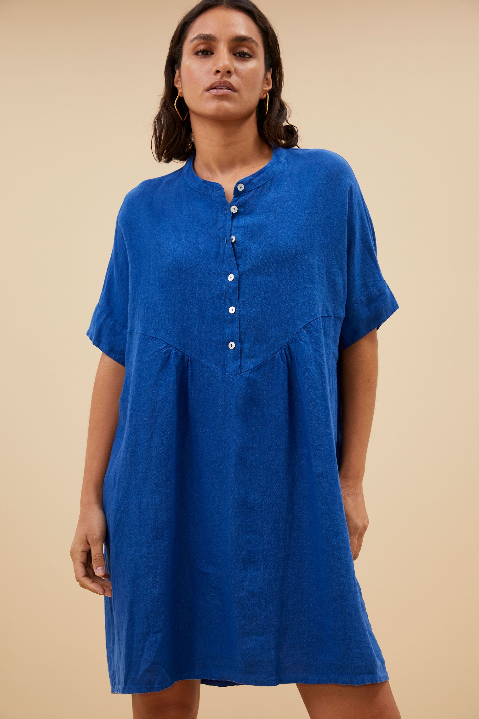 tais linen dress | kingsblue