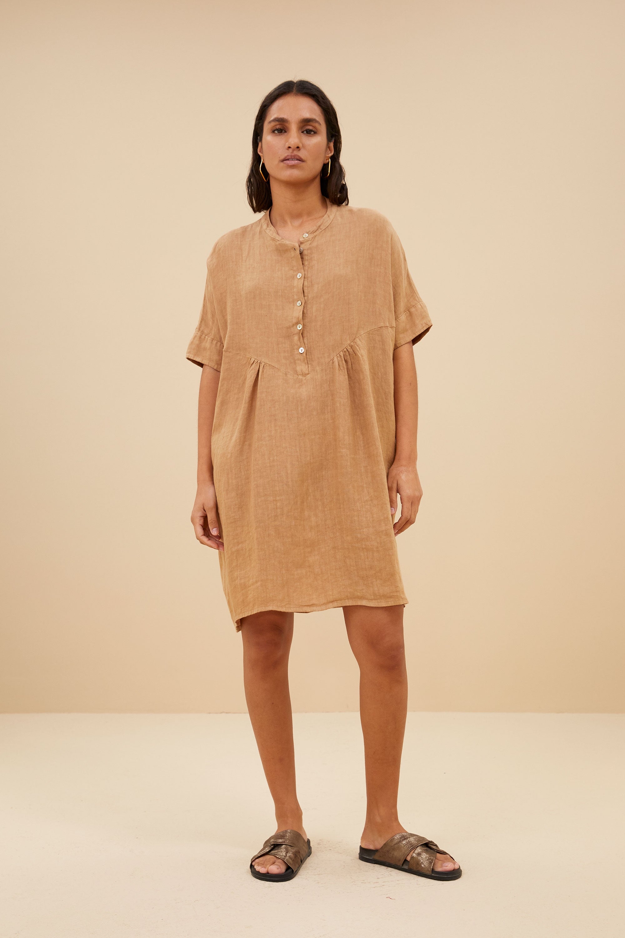 tais linen dress | caramello