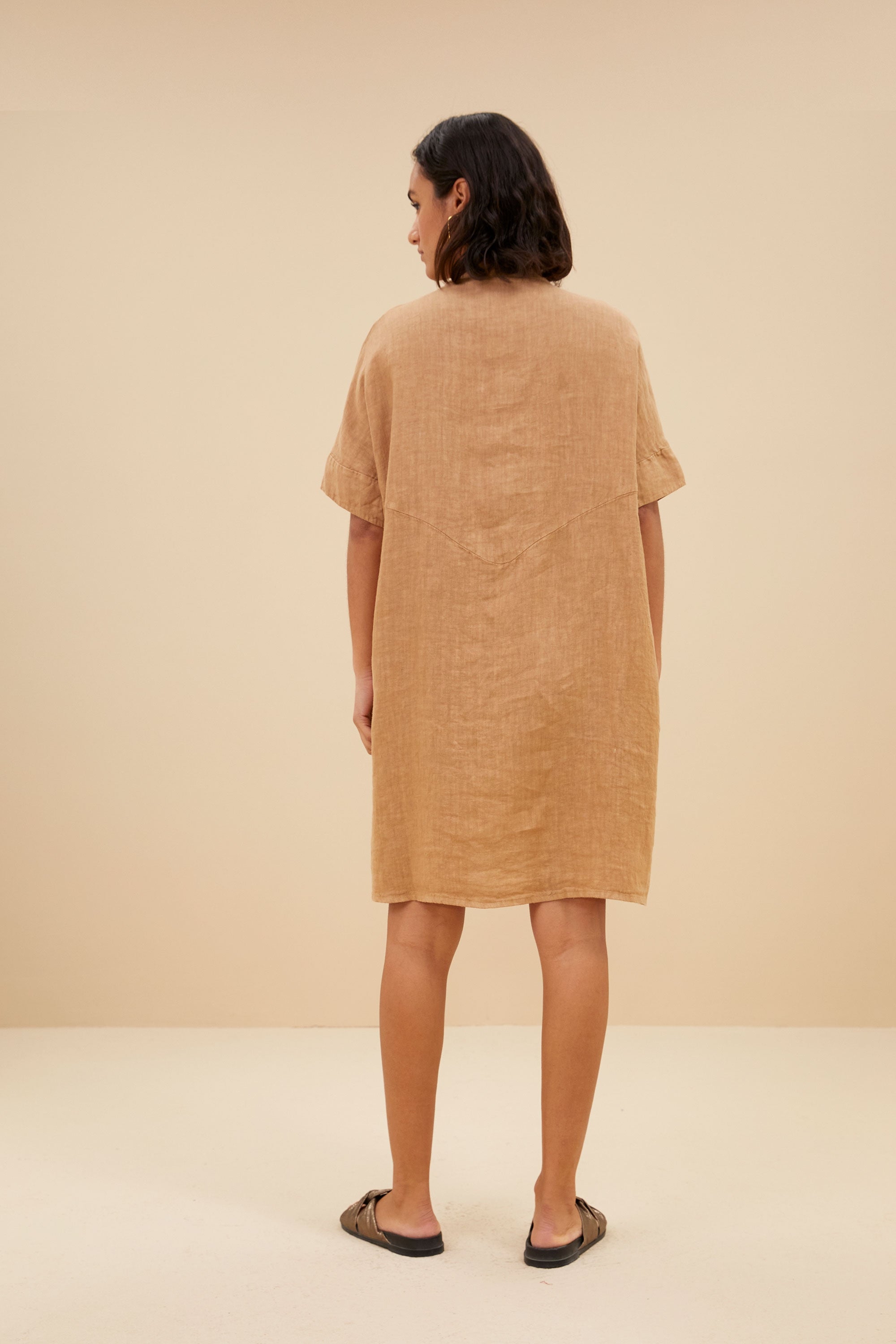 tais linen dress | caramello