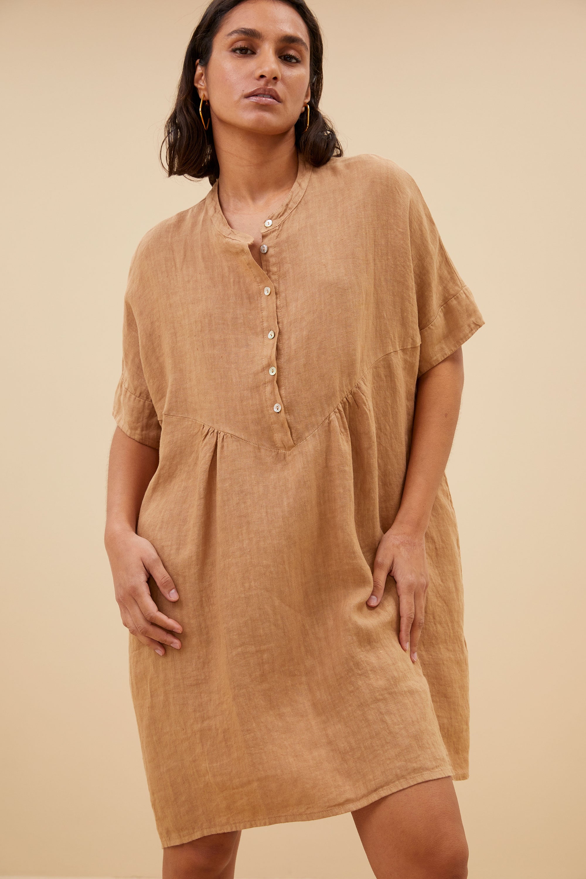 tais linen dress | caramello