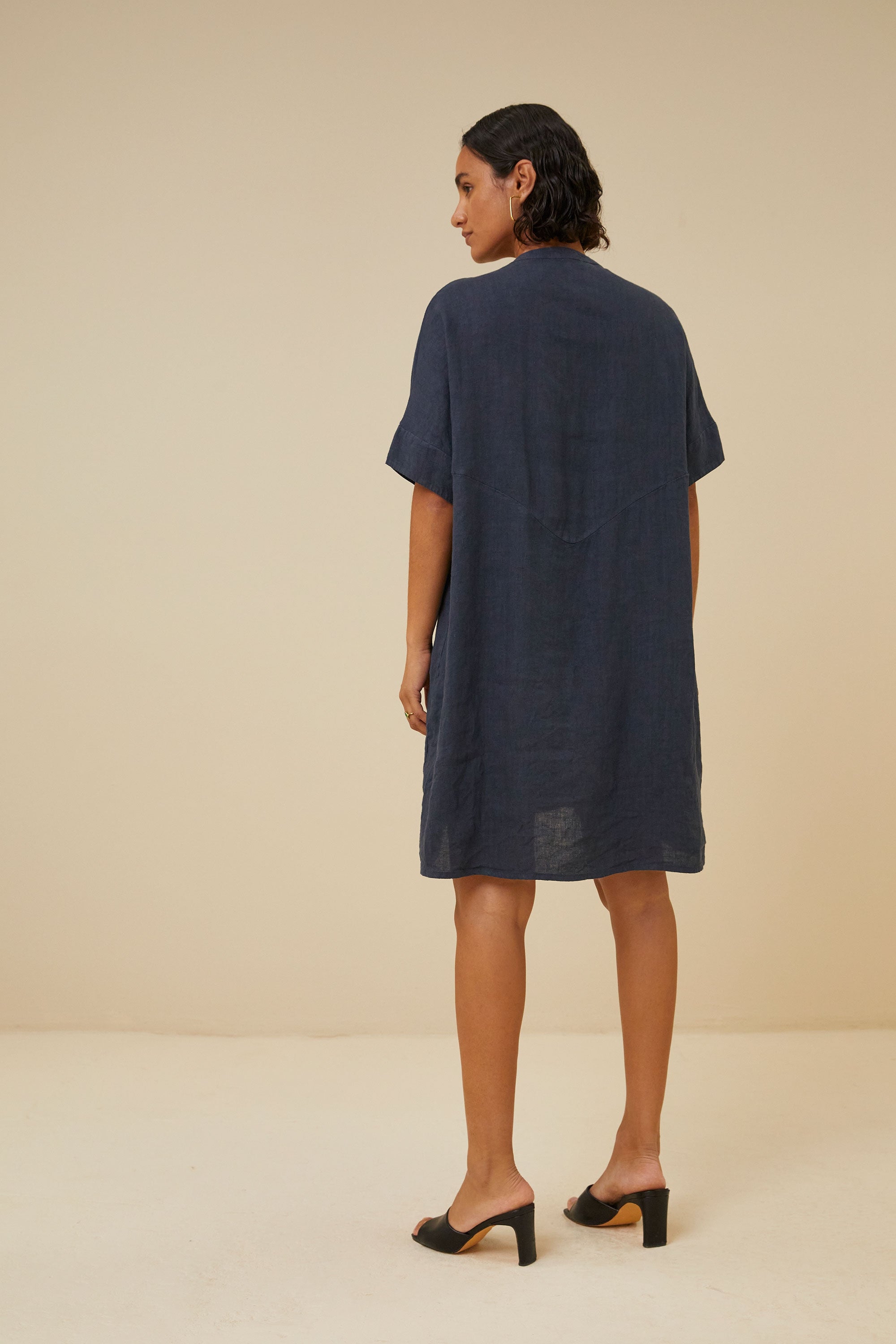 tais linen dress | midnight