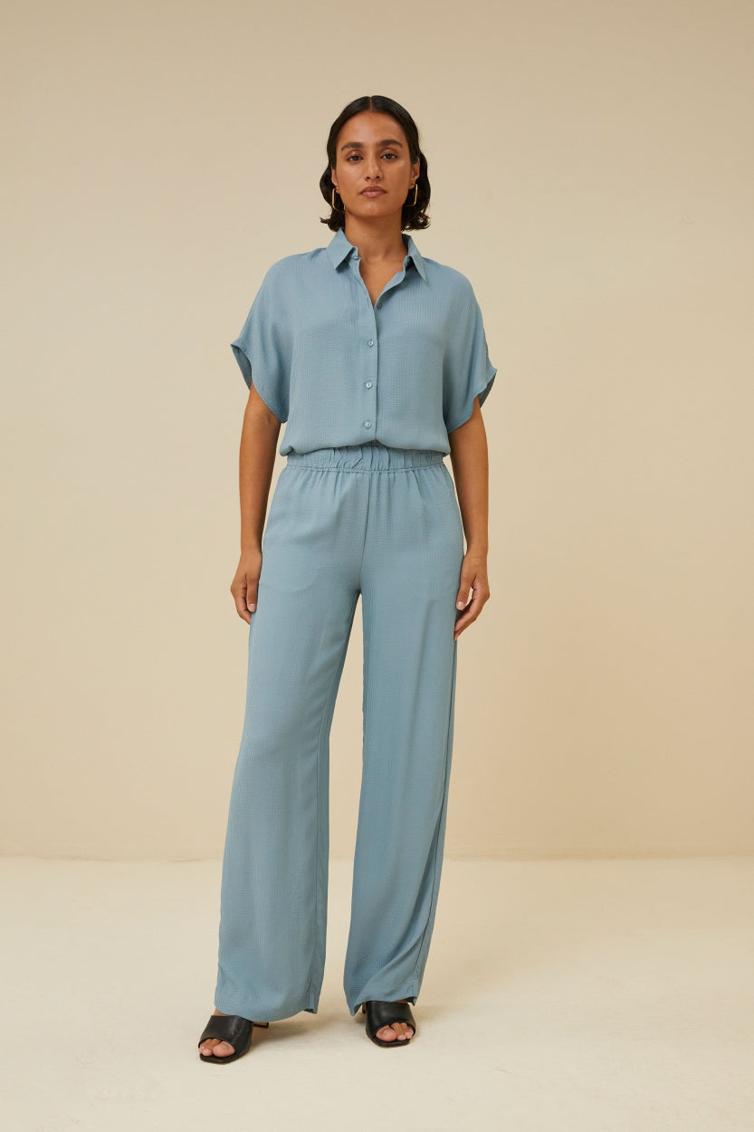 robyn satin stripe pant | ocean