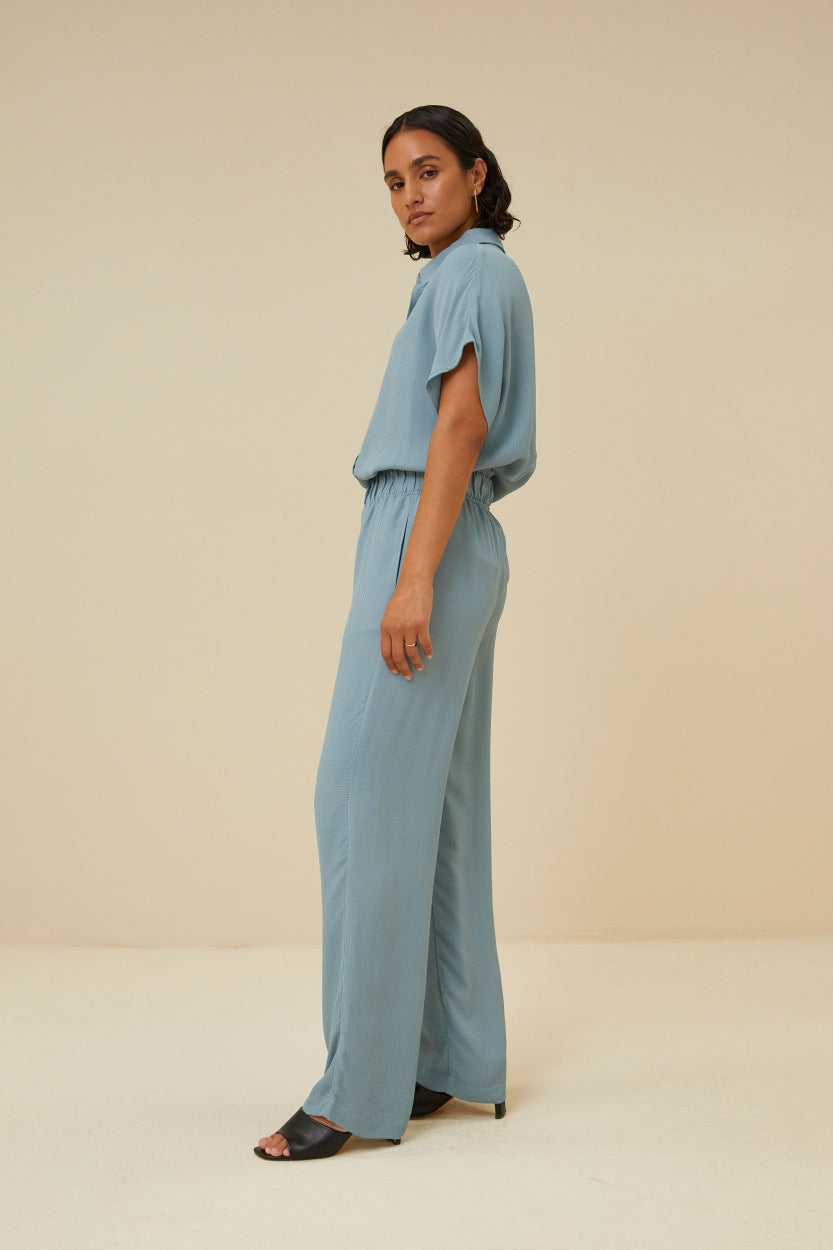 robyn satin stripe pant | ocean