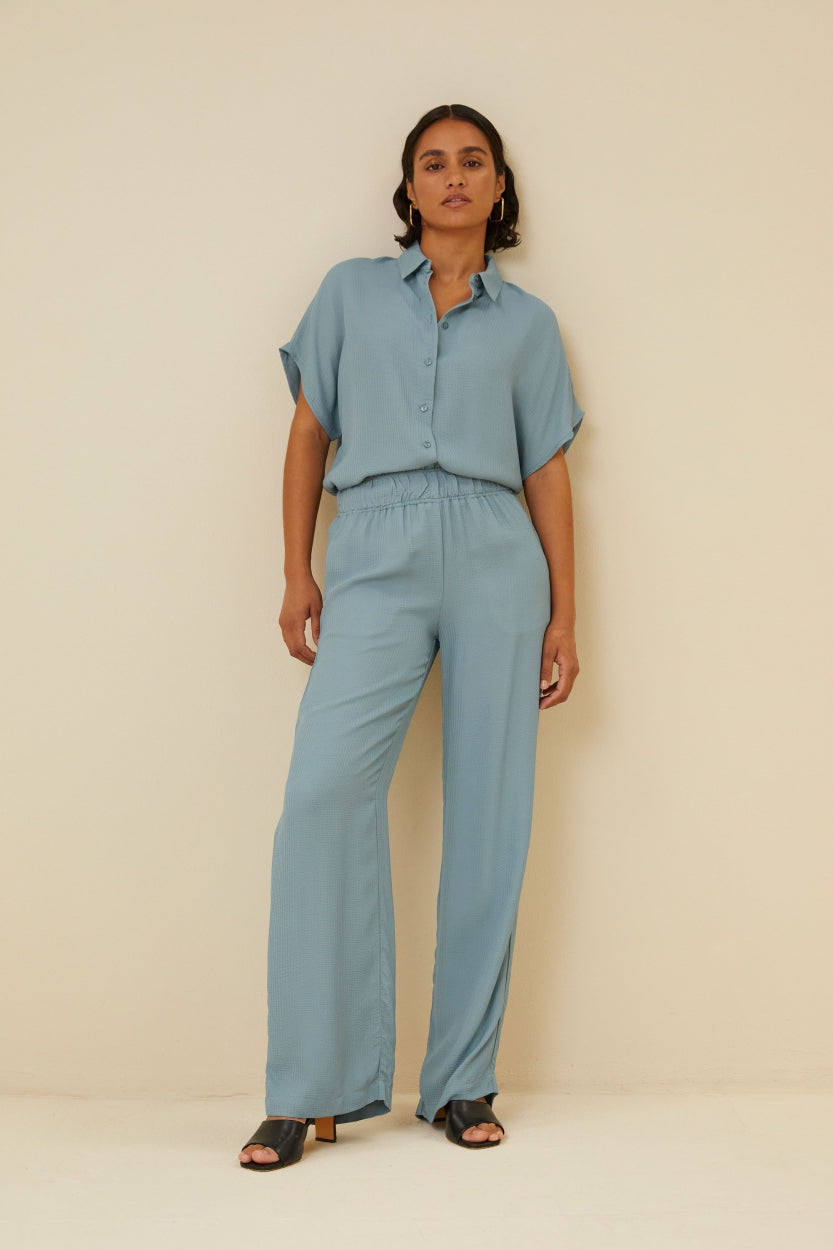 robyn satin stripe pant | ocean