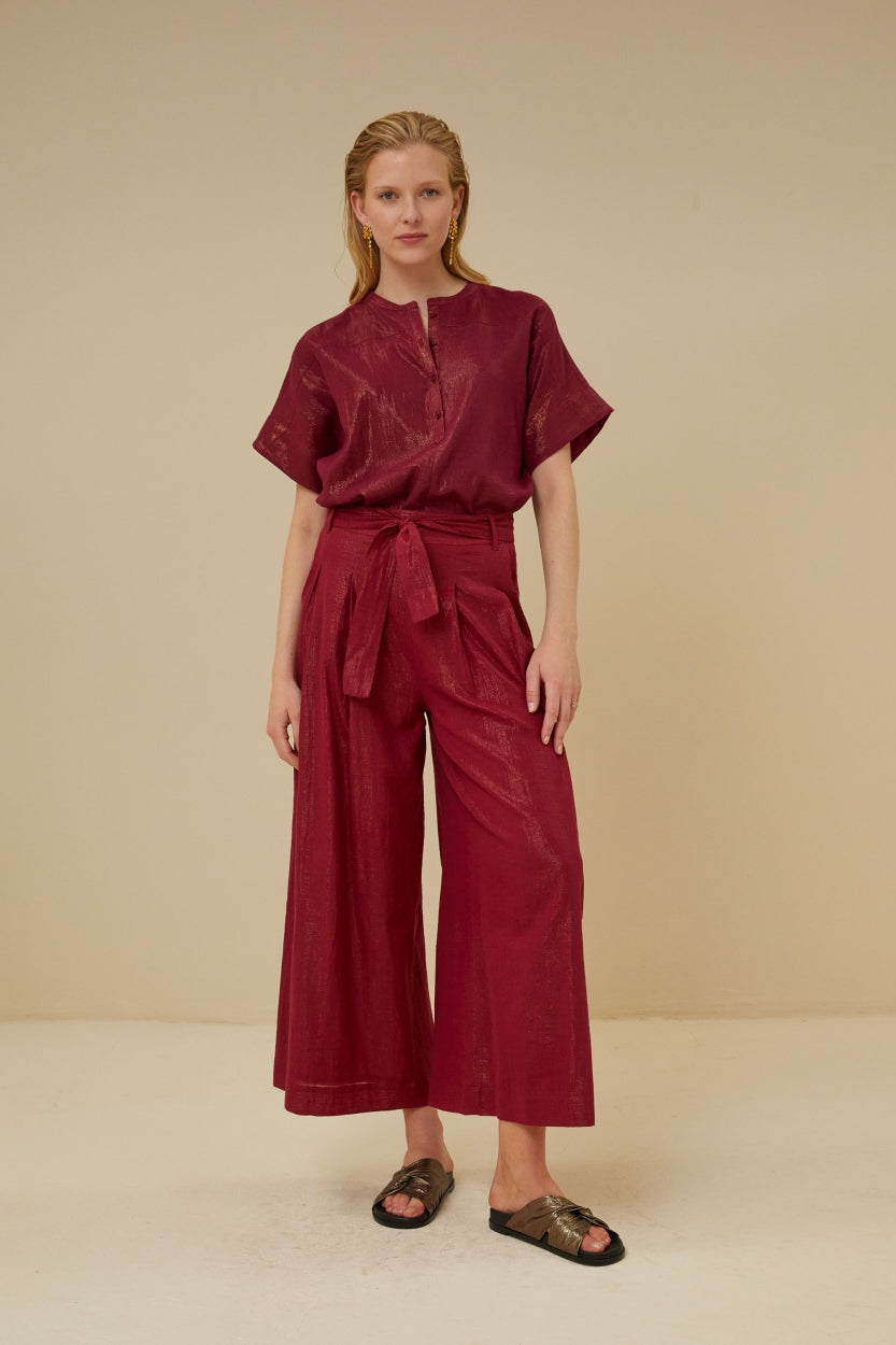 wanda metallic pant | grenache