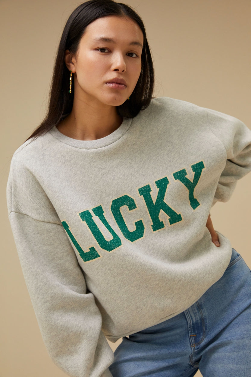 bibi lucky vintage sweater | light grey melee