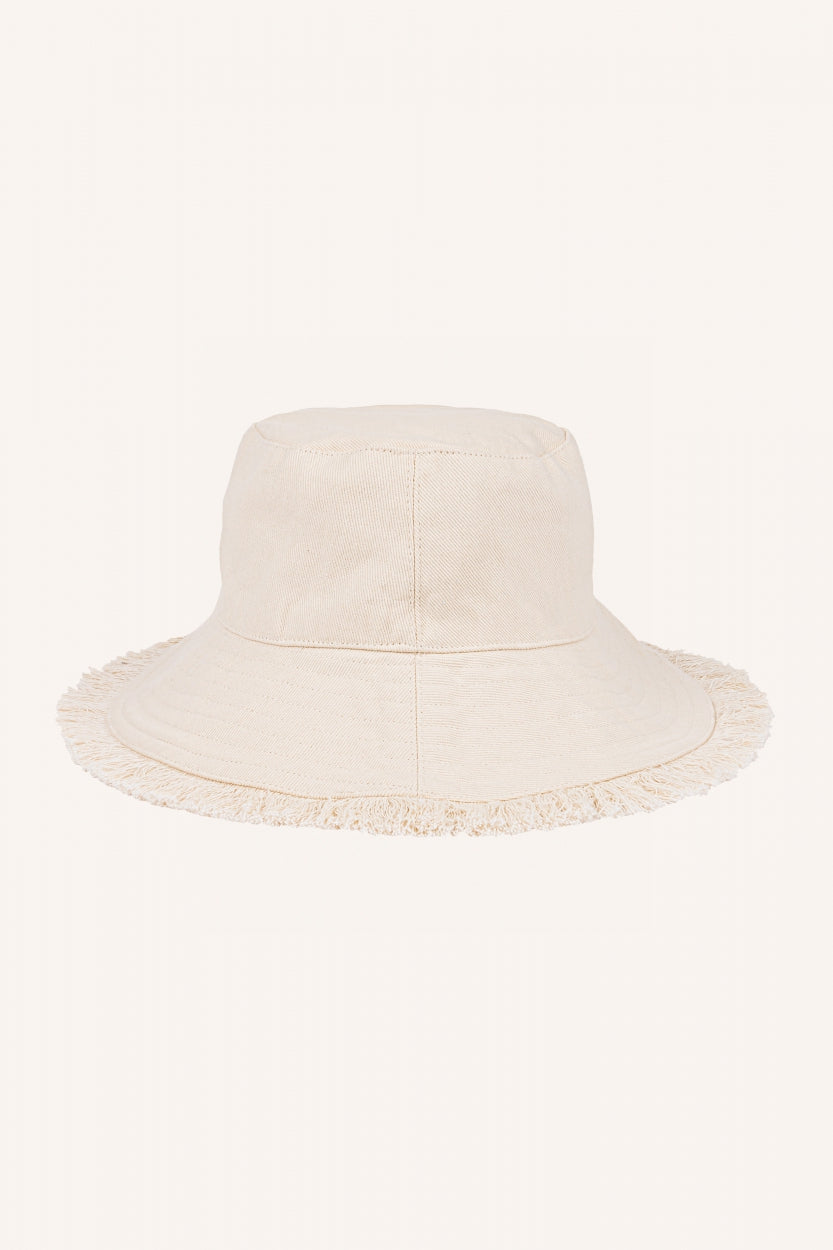 fringed bucket hat | grain