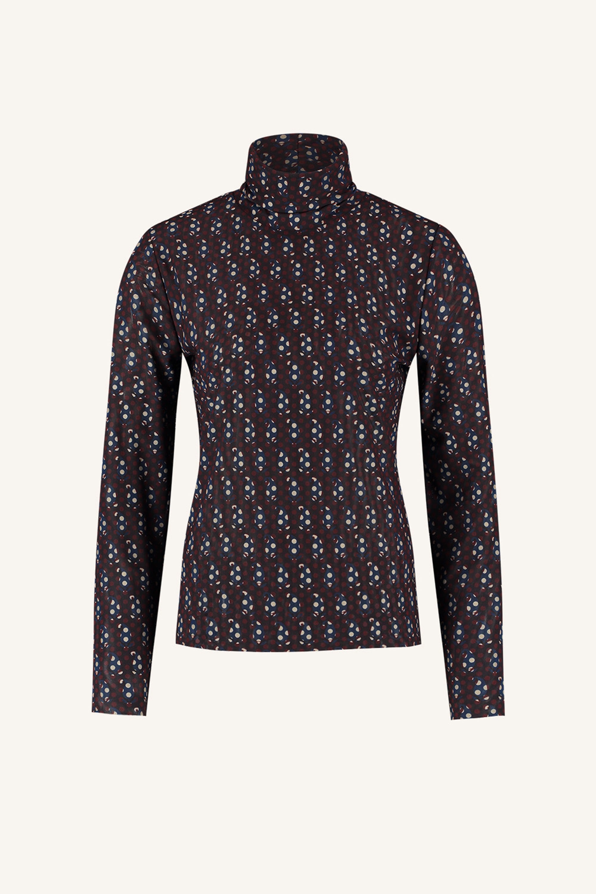 mesh paisley top | paisley dots