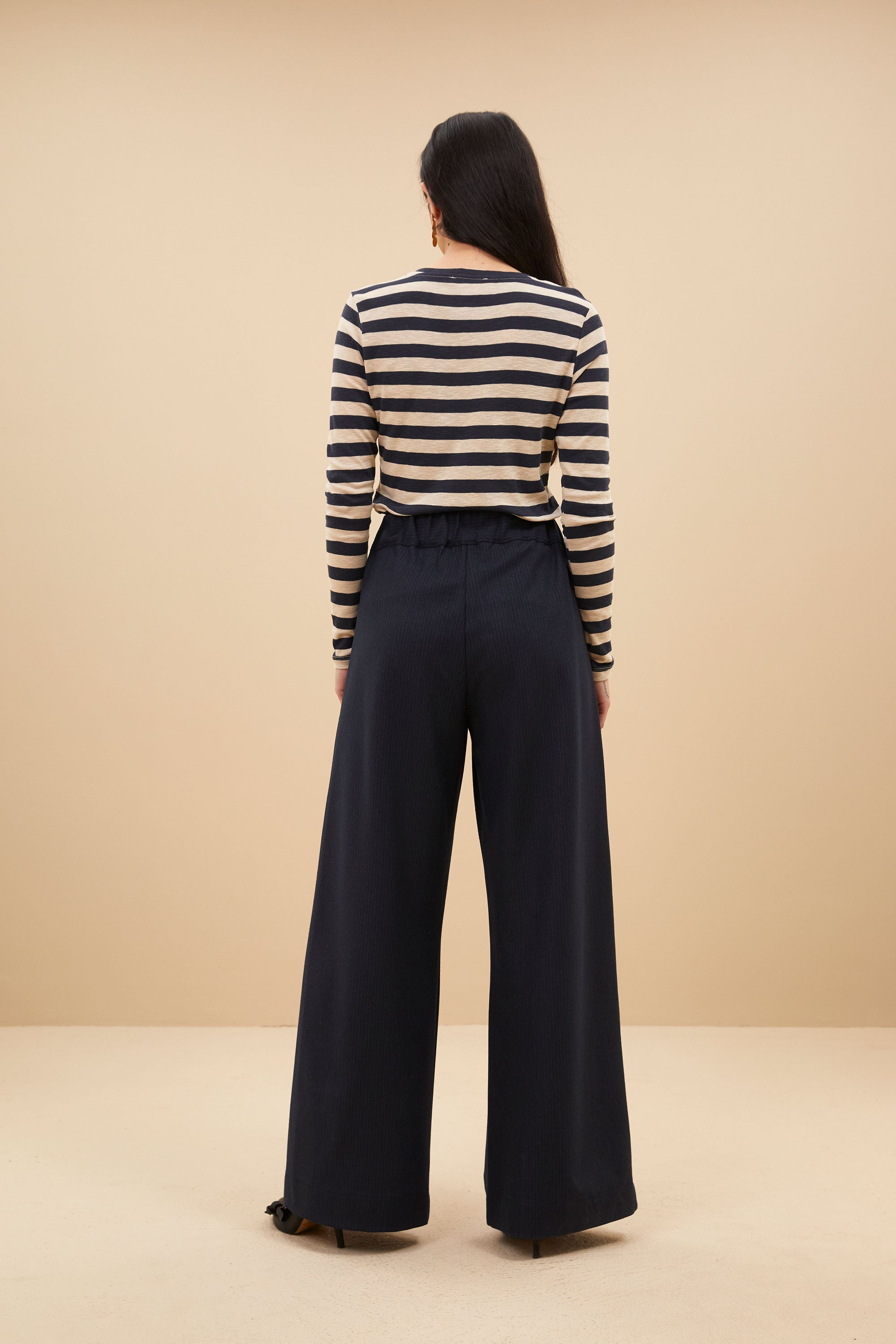 basic ls big stripe top | midnight