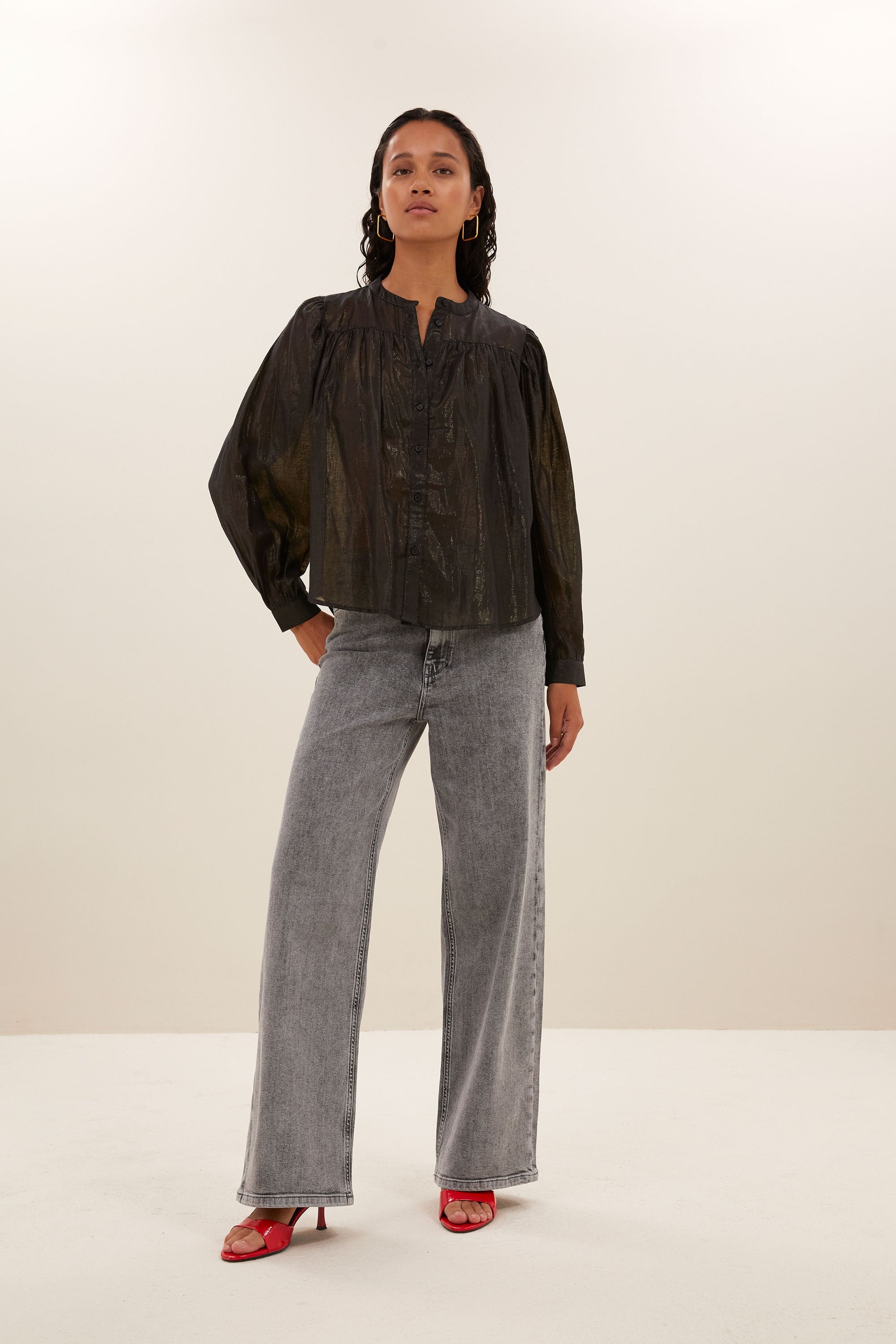 meggie lurex blouse | midnight