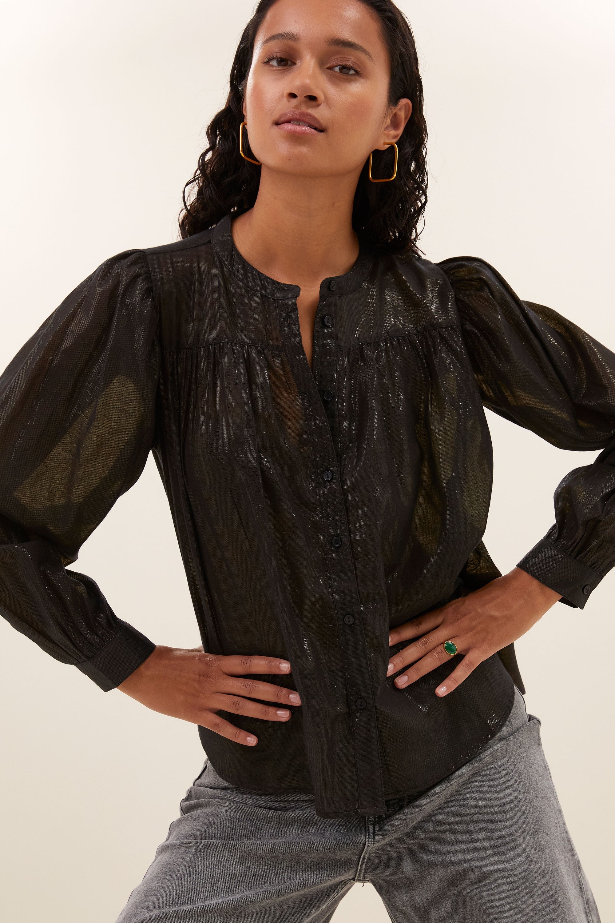 meggie lurex blouse | midnight