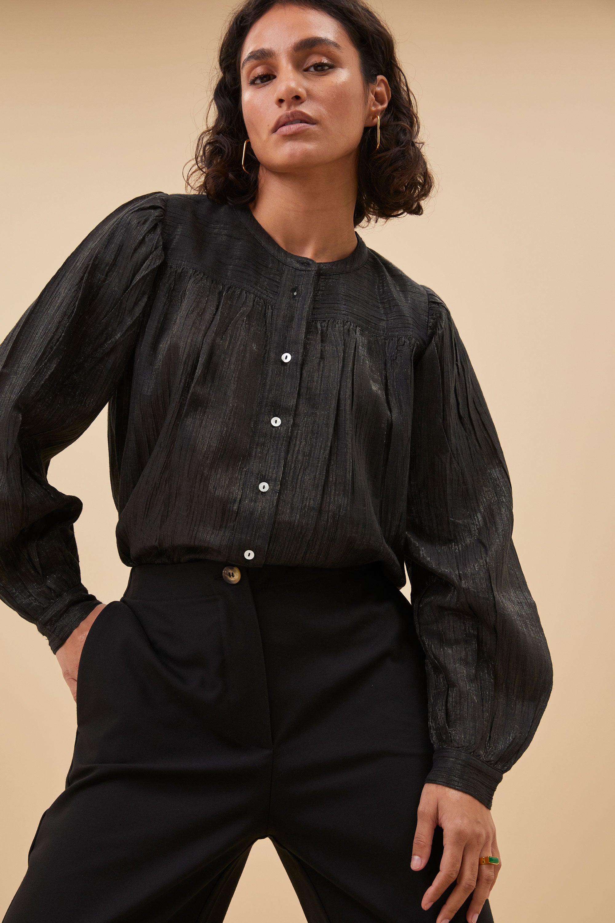 meggie lurex blouse | midnight