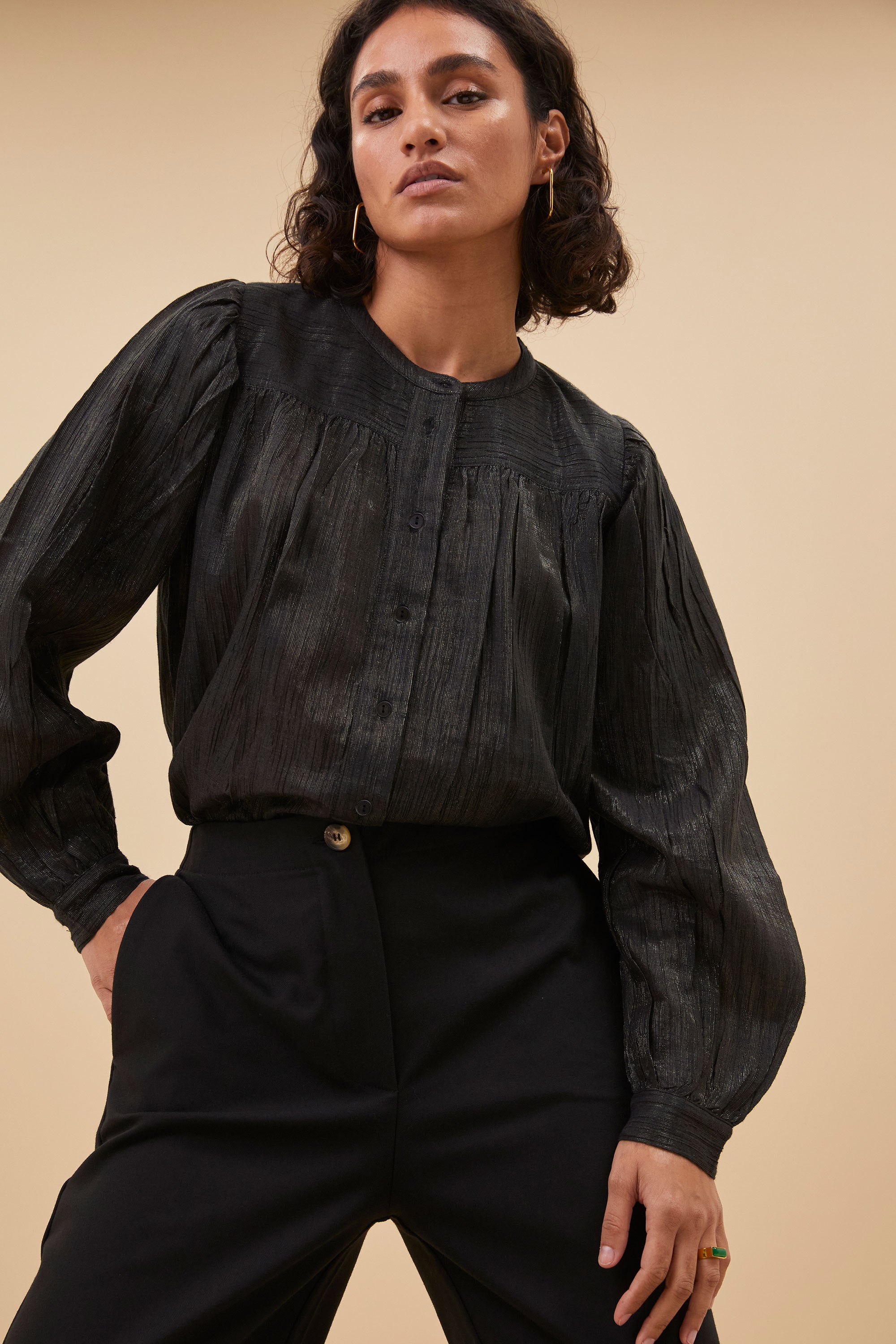 meggie lurex blouse | midnight