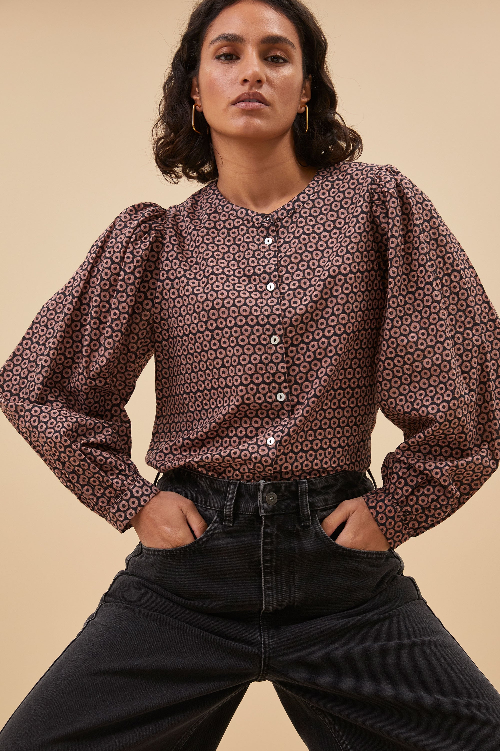 rikki loops blouse | loops print