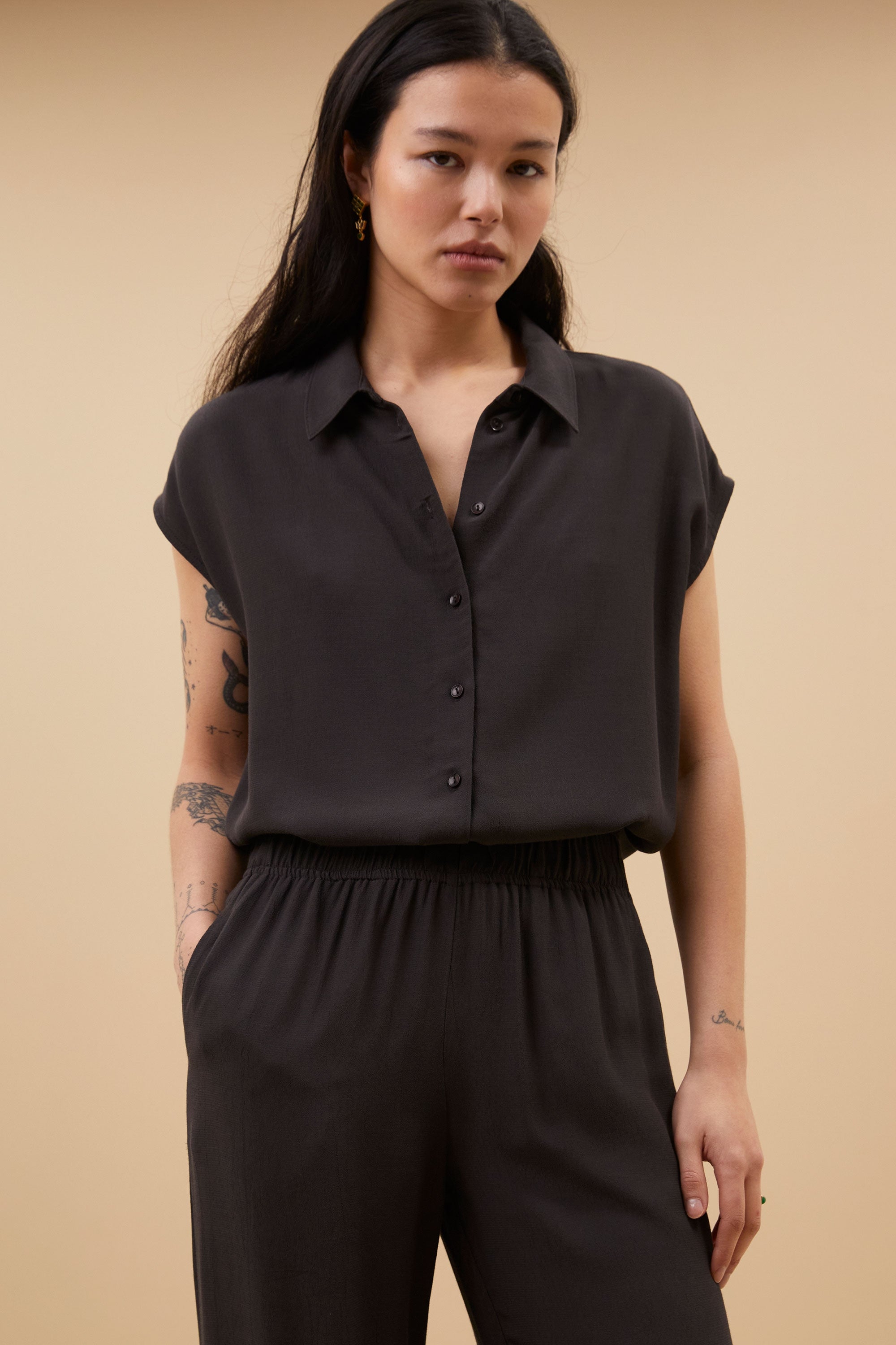 kiek viscose top | cafe noir