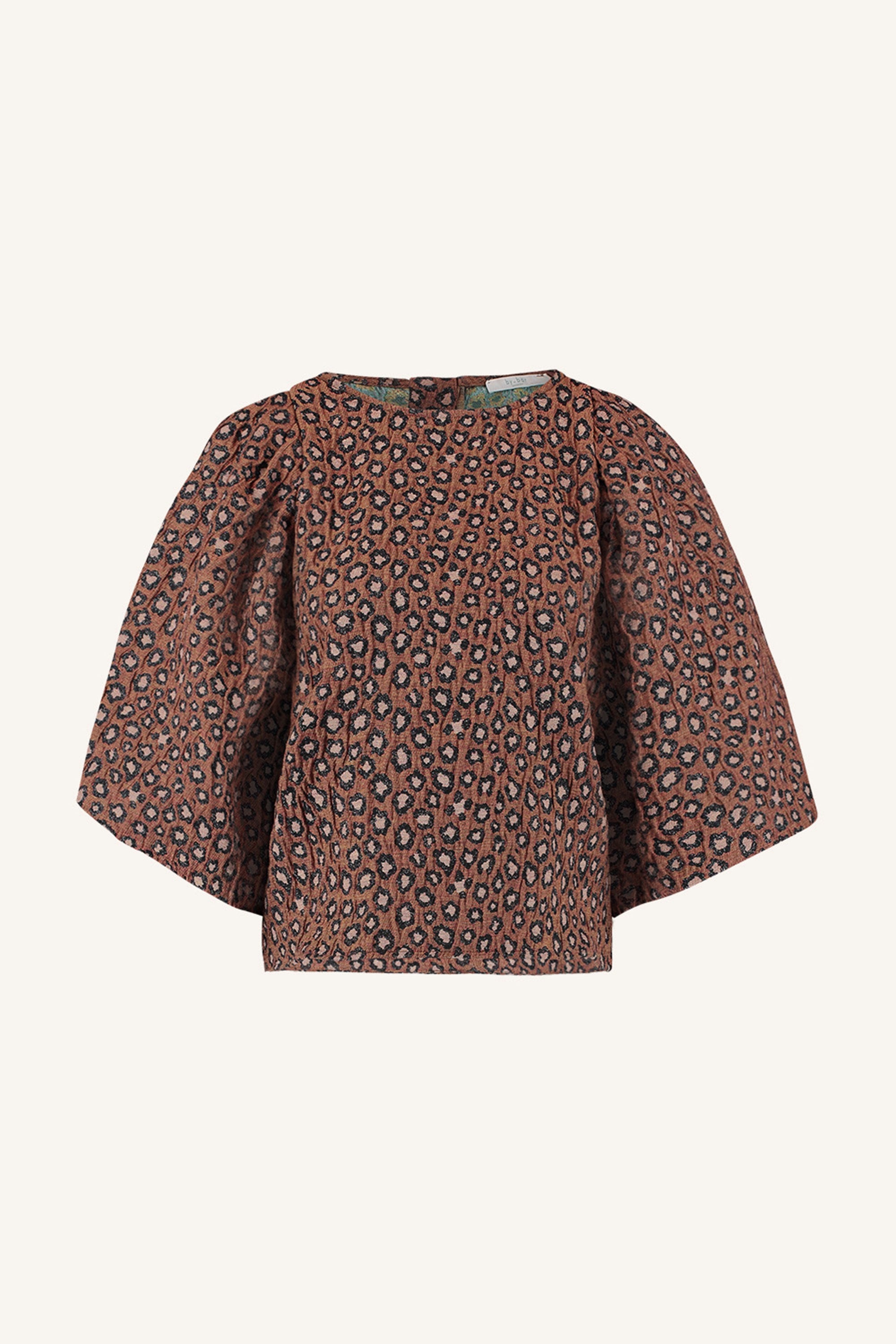 blusa zasu jacquard | estampado de pantera marrón