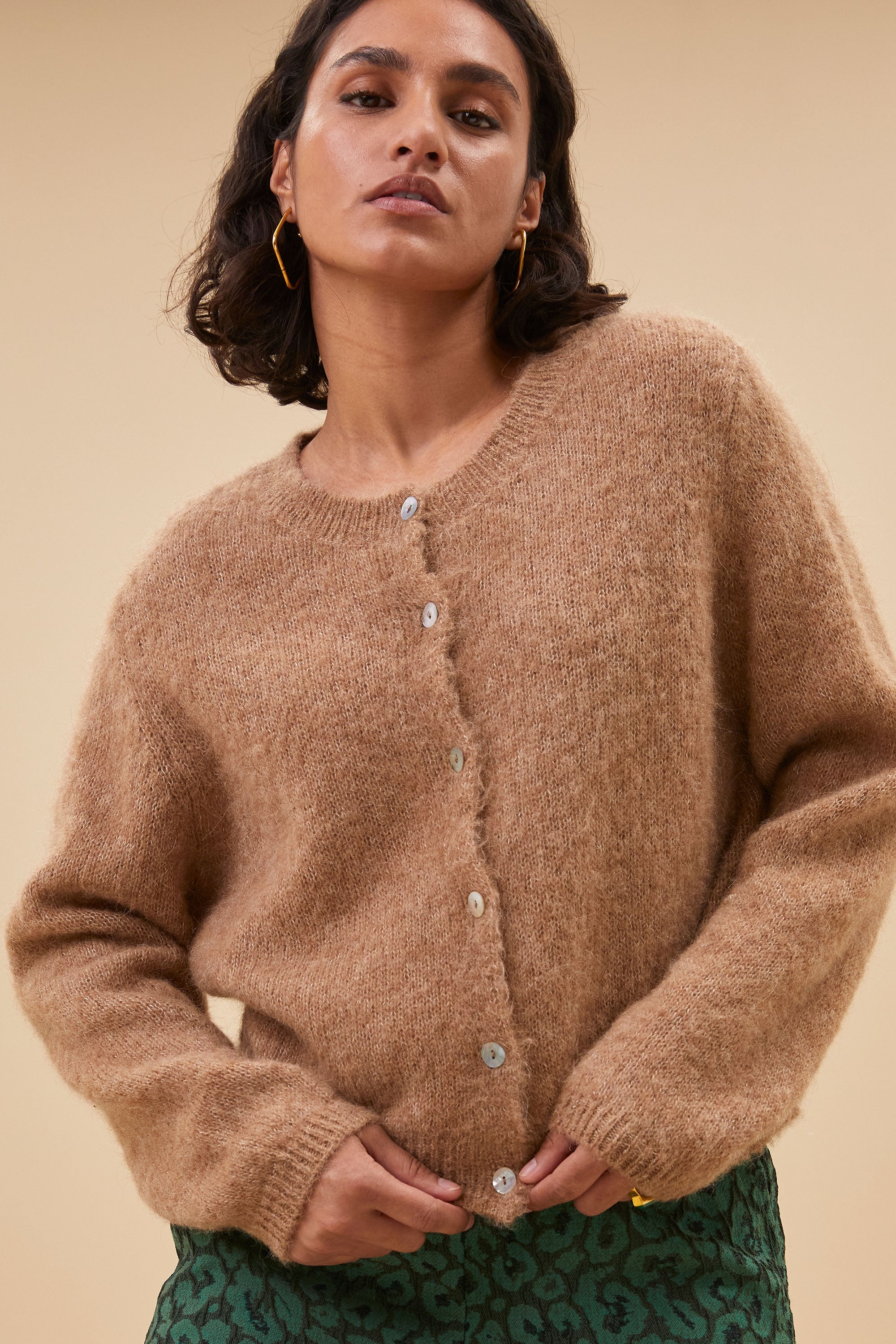 cleo natural cardigan | camel