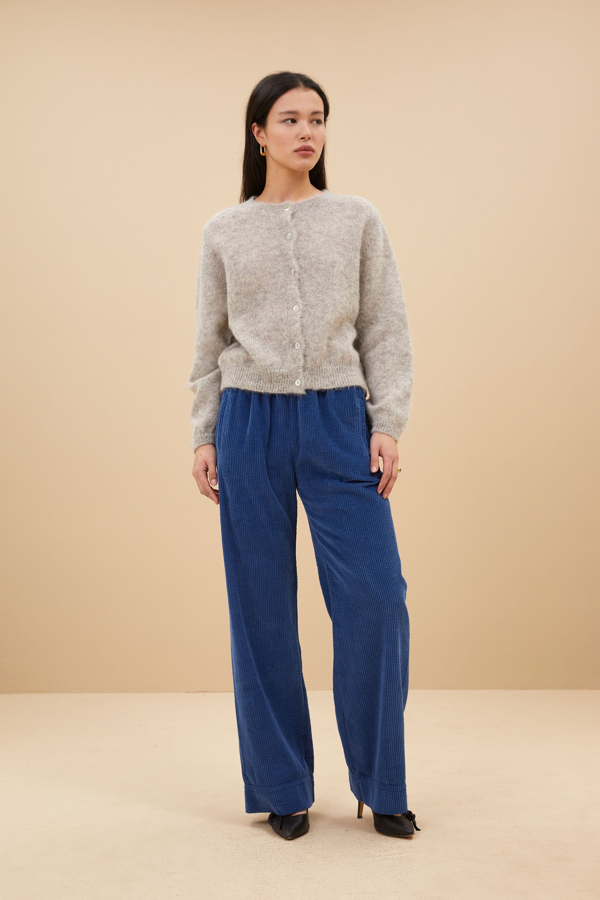 mees cord pants | bright oil blue