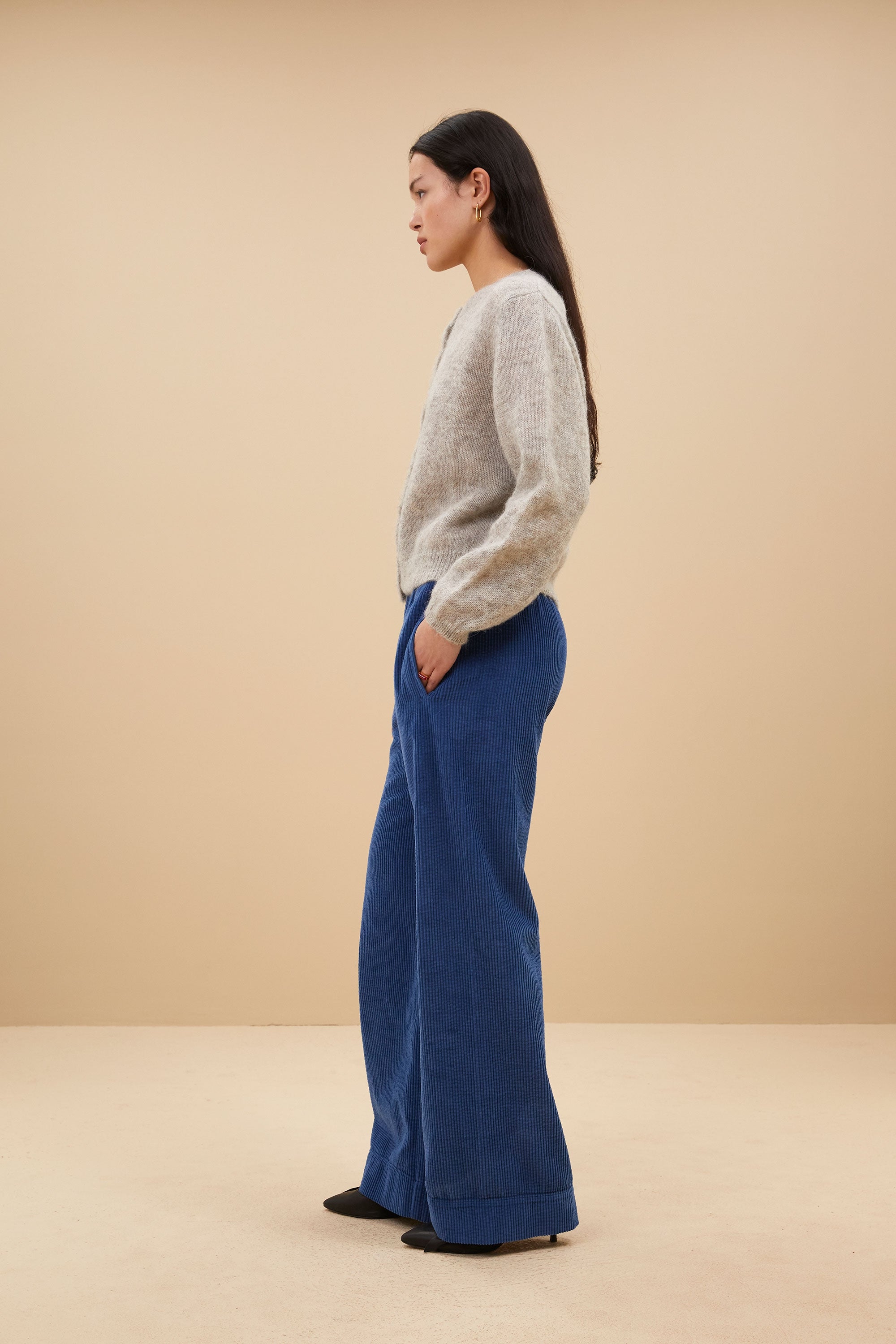 mees cord pants | bright oil blue