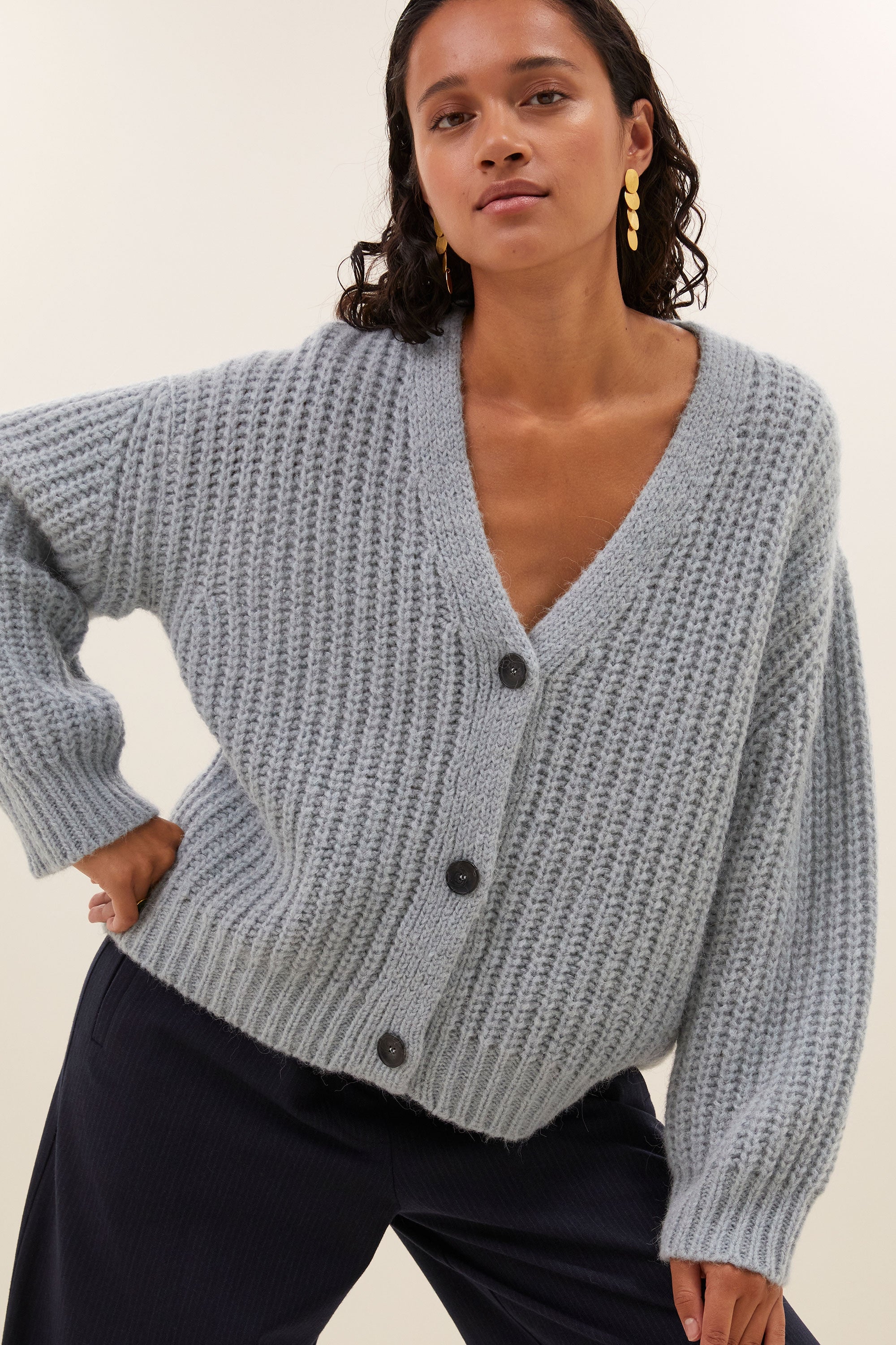 bobbi cardigan | steel blue