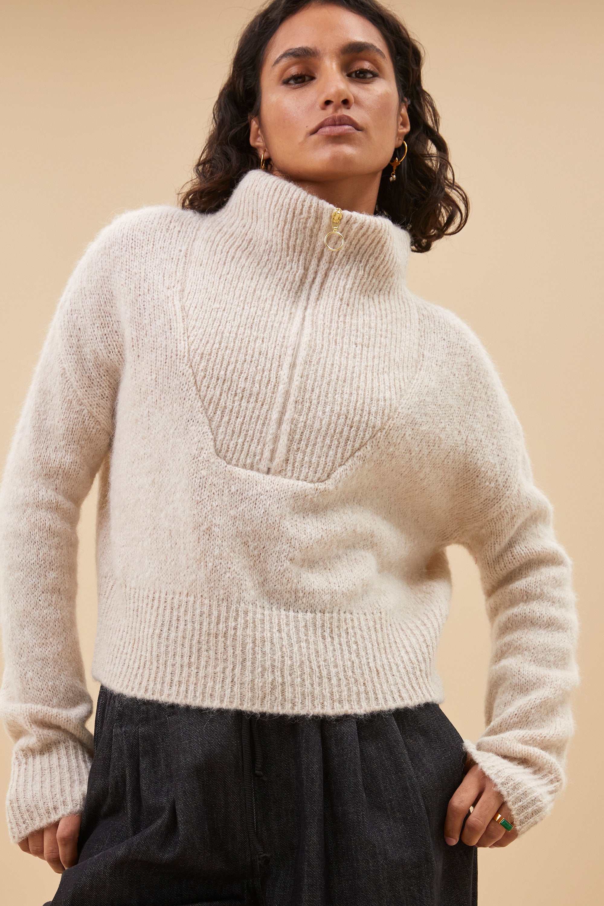 boxy beau pullover | chalk