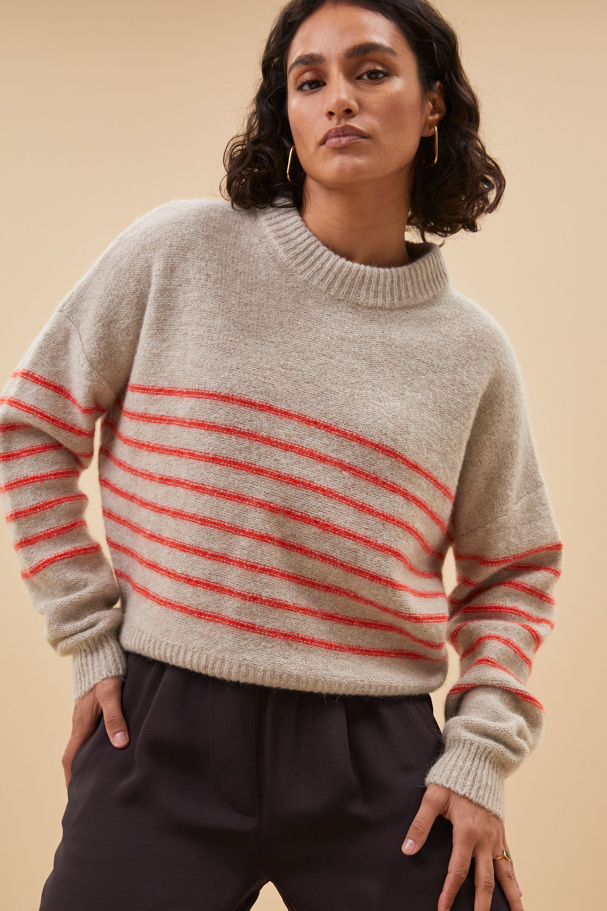 sonny stripe pullover | lipstick