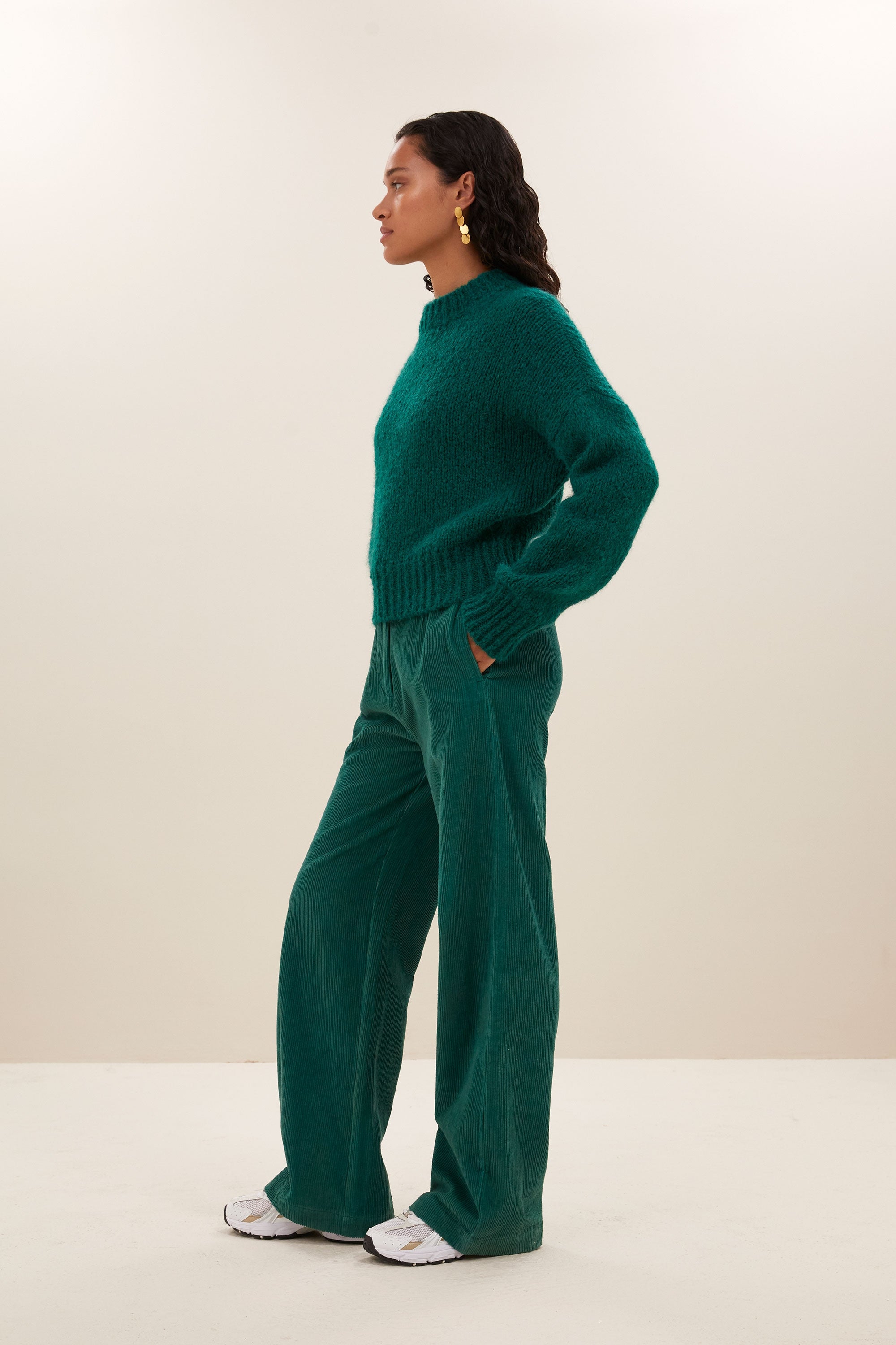 sonny bulky pullover | peacock green