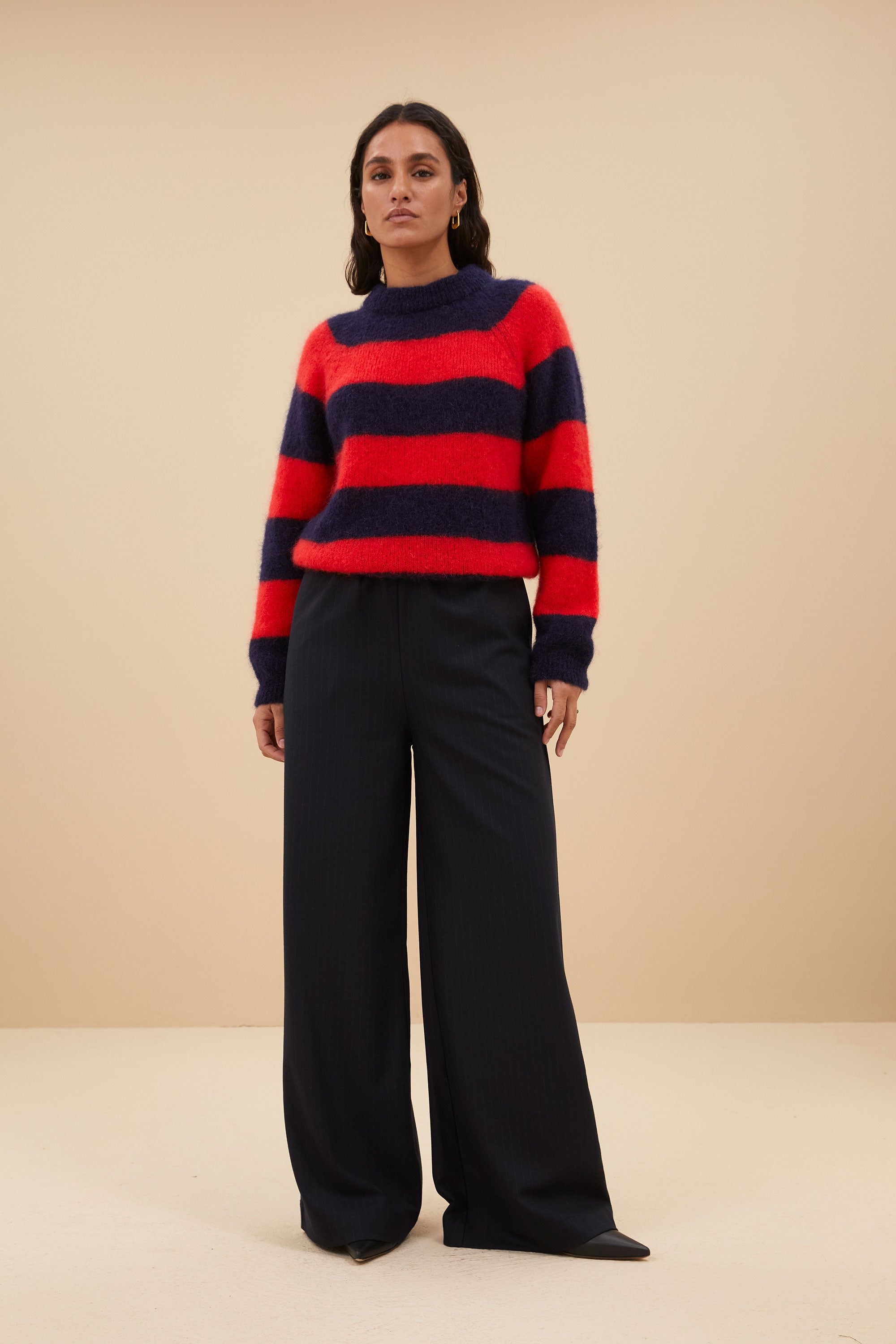 sian stripe pullover | lipstick