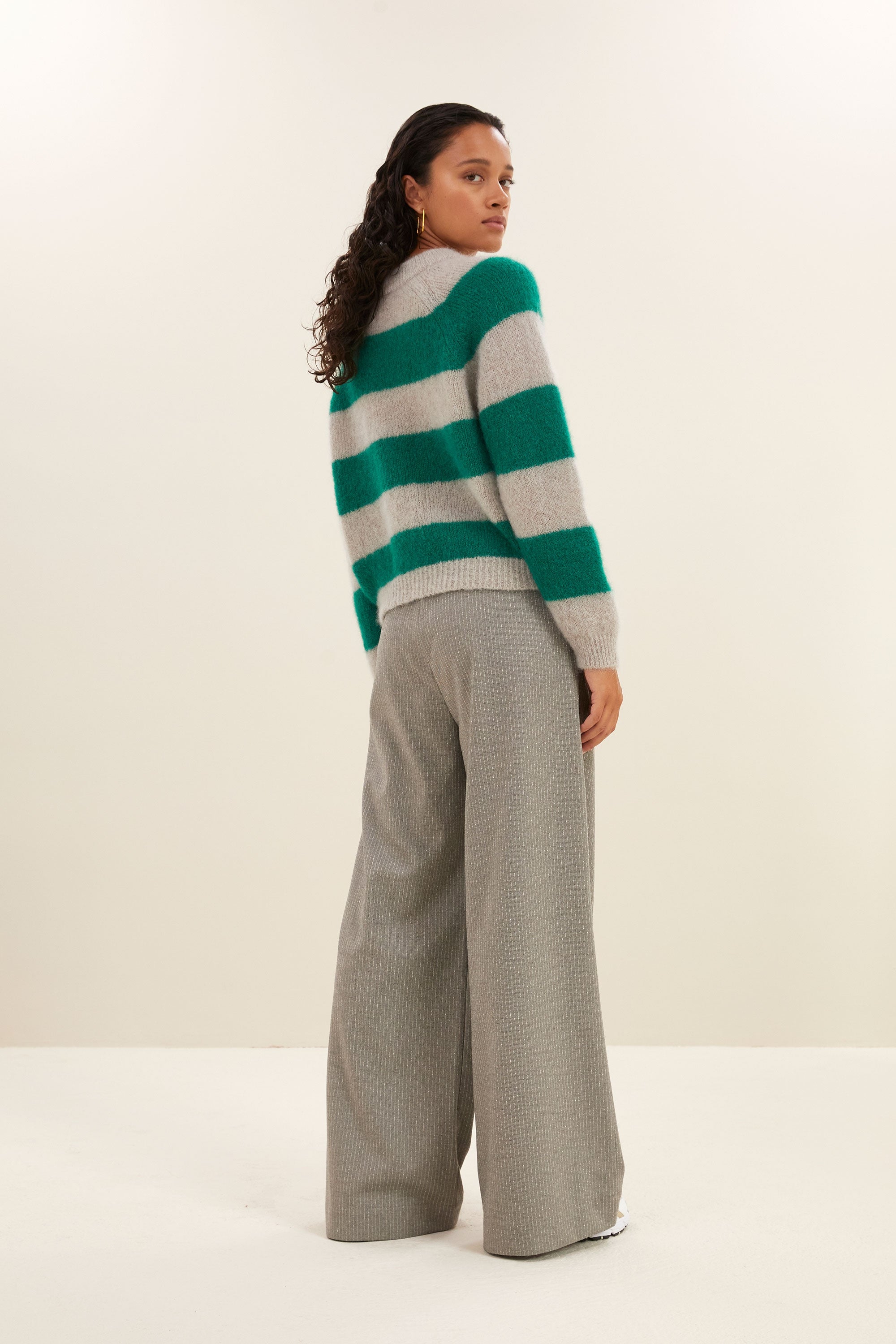 sian stripe pullover | evergreen