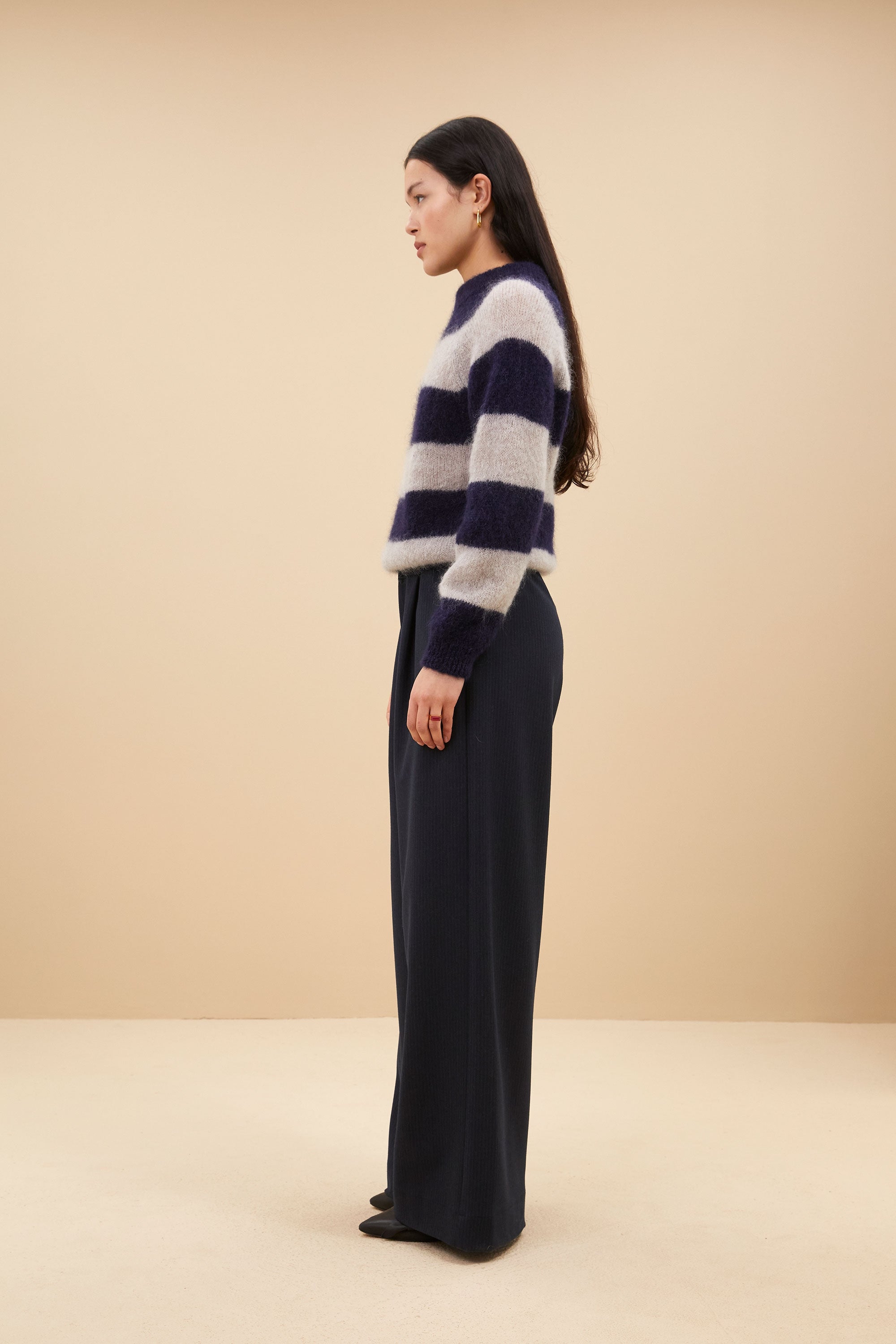 sian stripe pullover | midnight