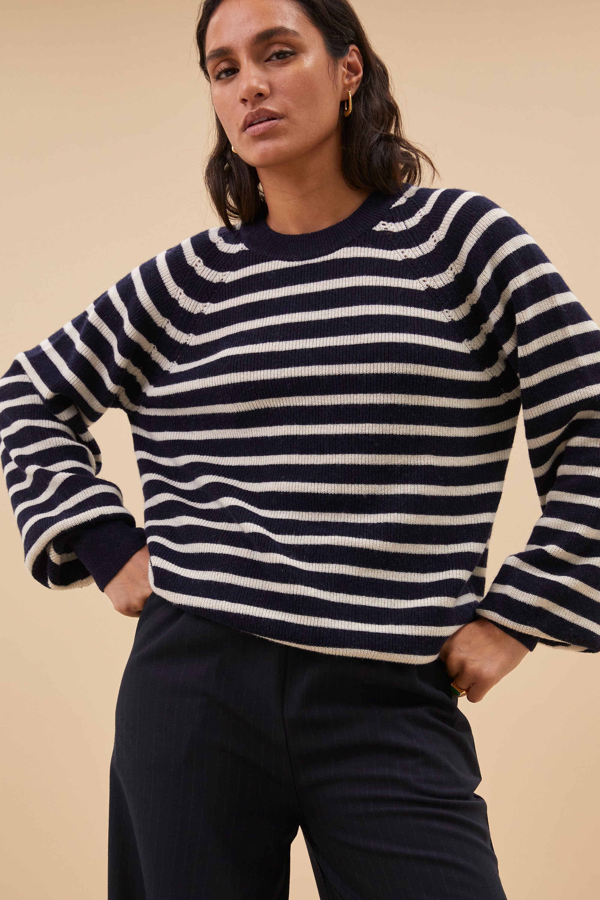 duccio stripe pullover | midnight